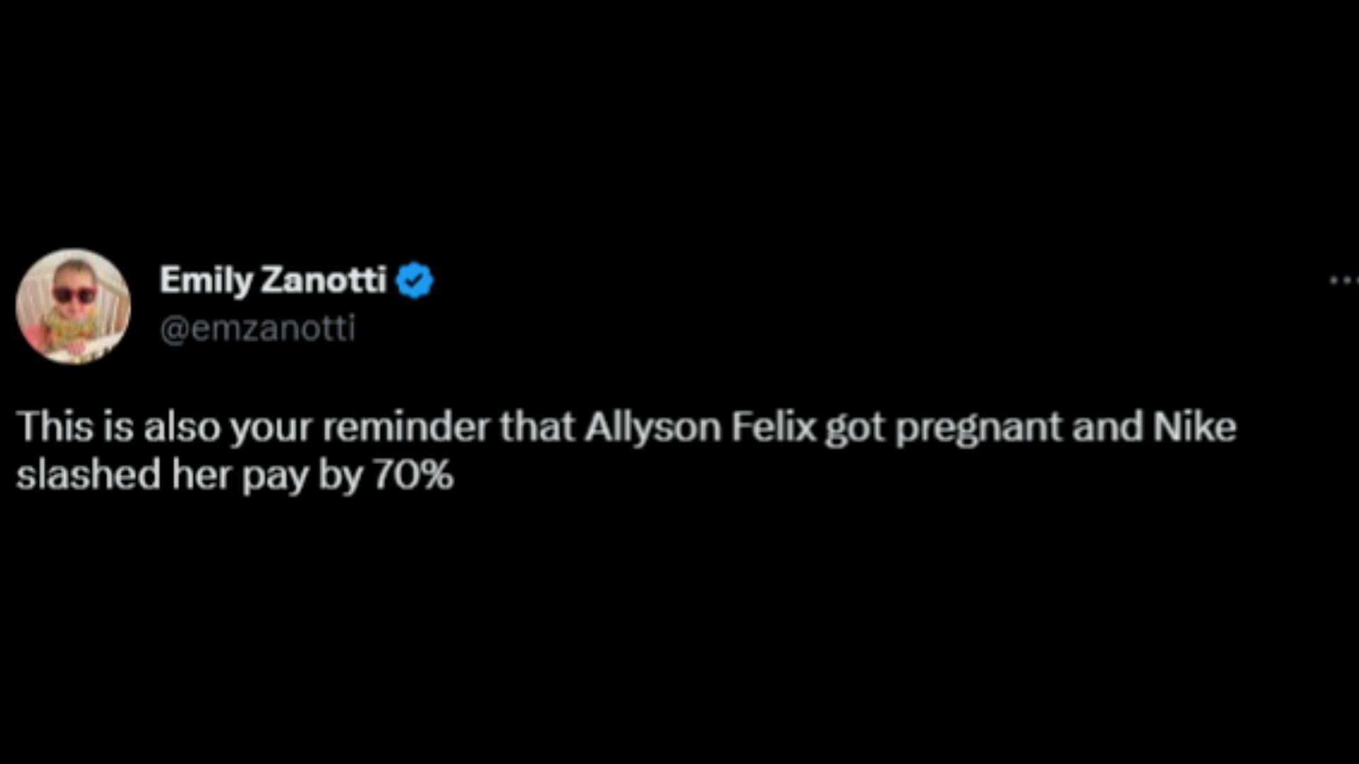 Screenshot of a Twitter user slamming Nike for their ill-treatment towards Felix.