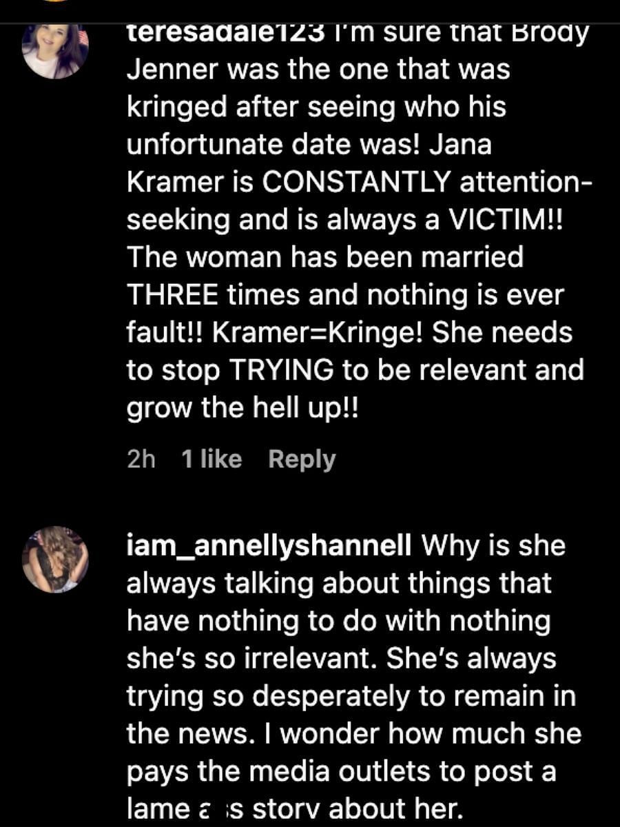 Fans call Jana Kremer irrelevant (Image via Instagram/@usweekly)