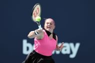 Jelena Ostapenko at the 2023 Miami Open.