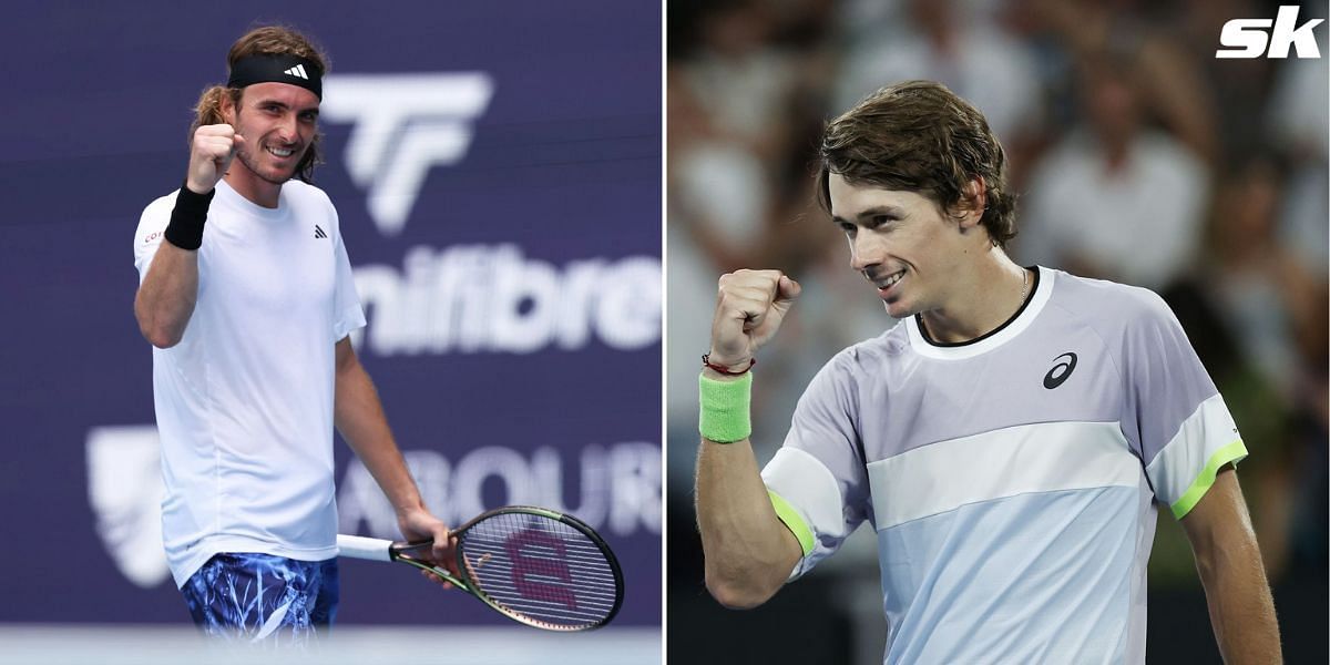 Stefanos Tsitsipas (L) and Alex de Minaur.