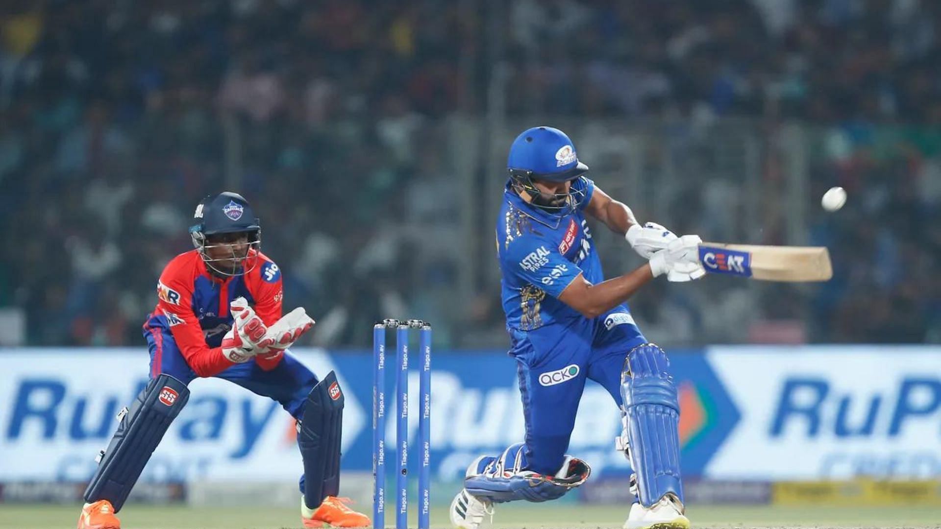 Rohit Sharma in action against DC in IPL 2023 (P.C.:iplt20.com)