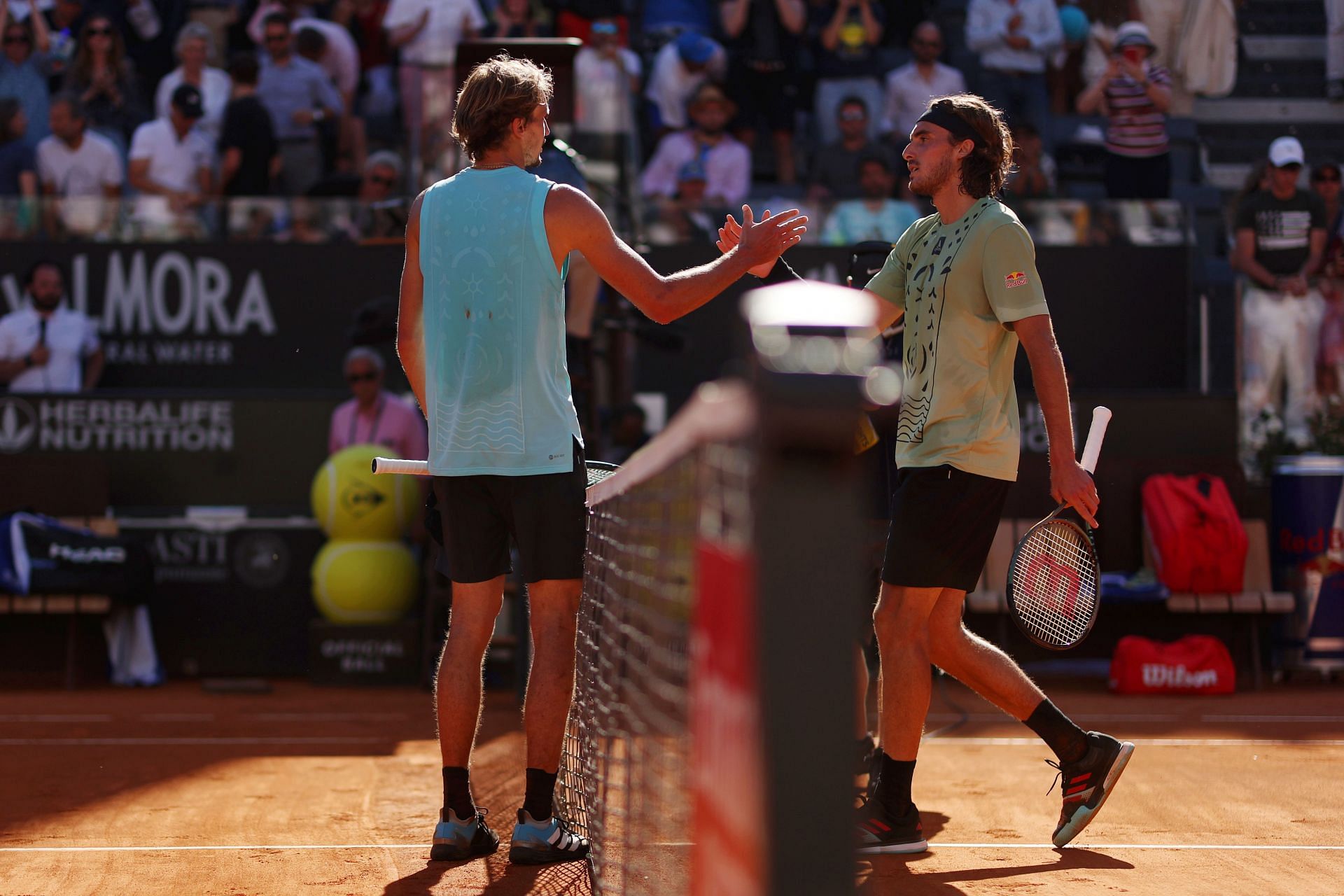 Stefanos Tsitsipas and Alexander Zverve at the Internazionali BNL D&#039;Italia 2022