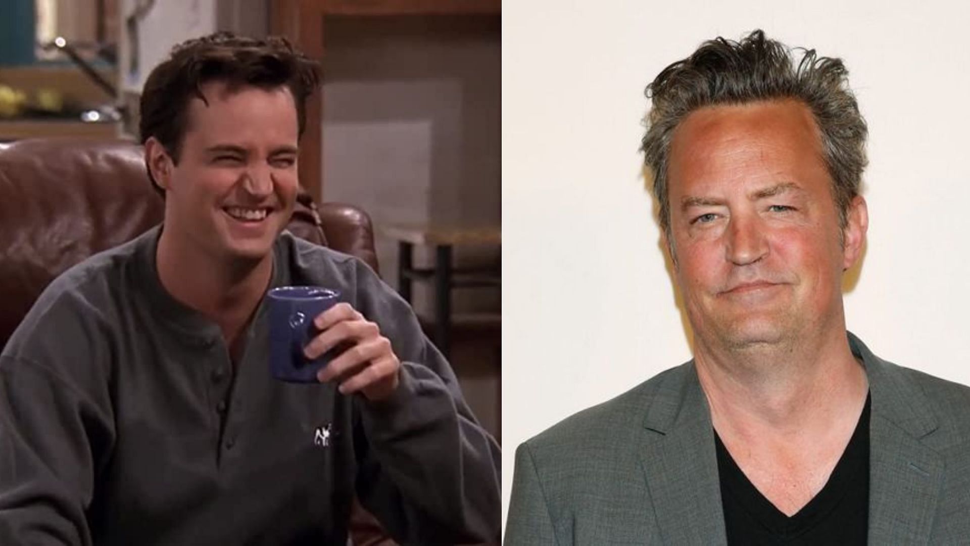 Matthew Perry in Friends and a recent picture (Images via IMDB)