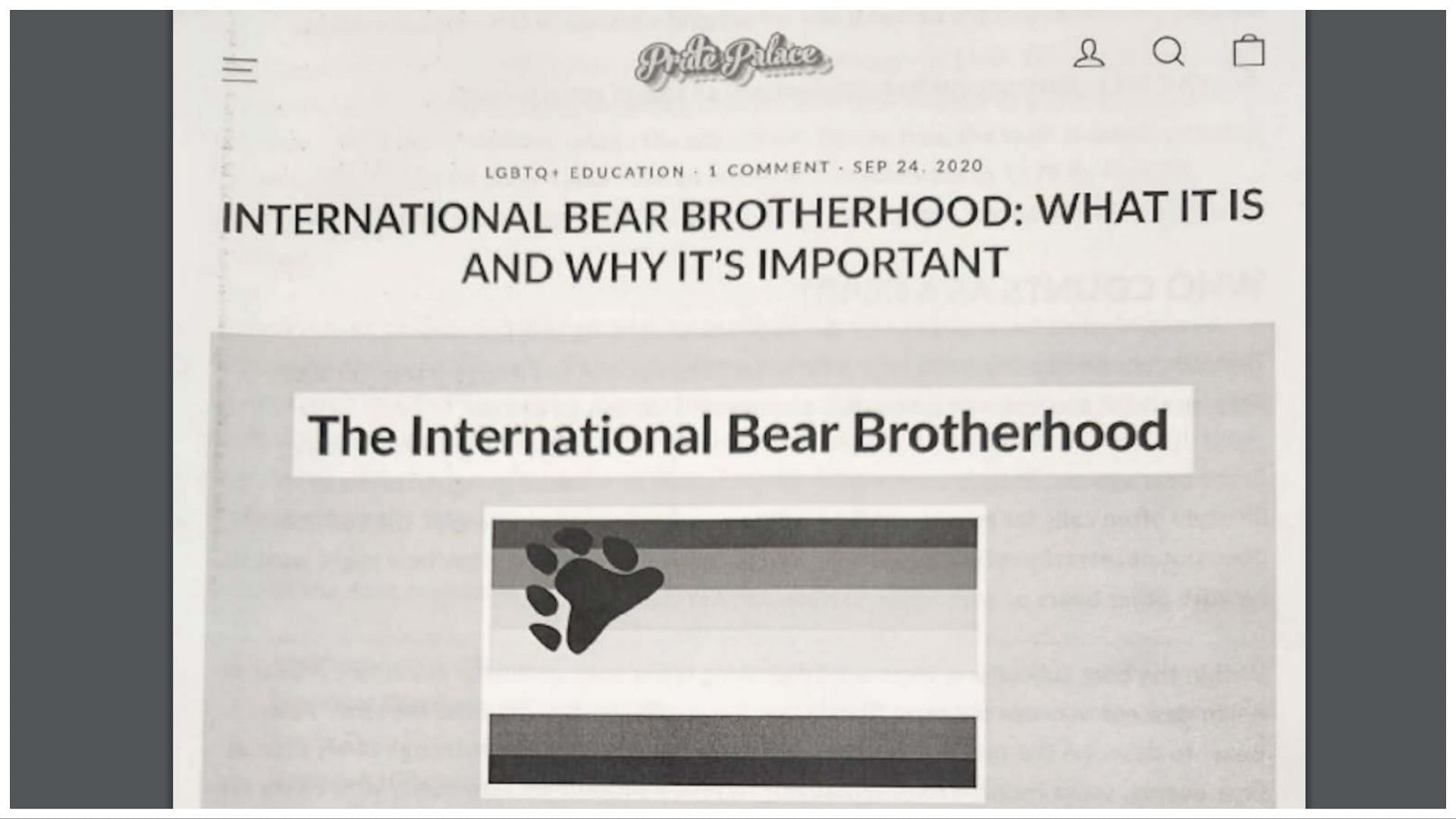 An article on Bear Brotherhood was distributed to 10th grade students (Image via Pride Palace)