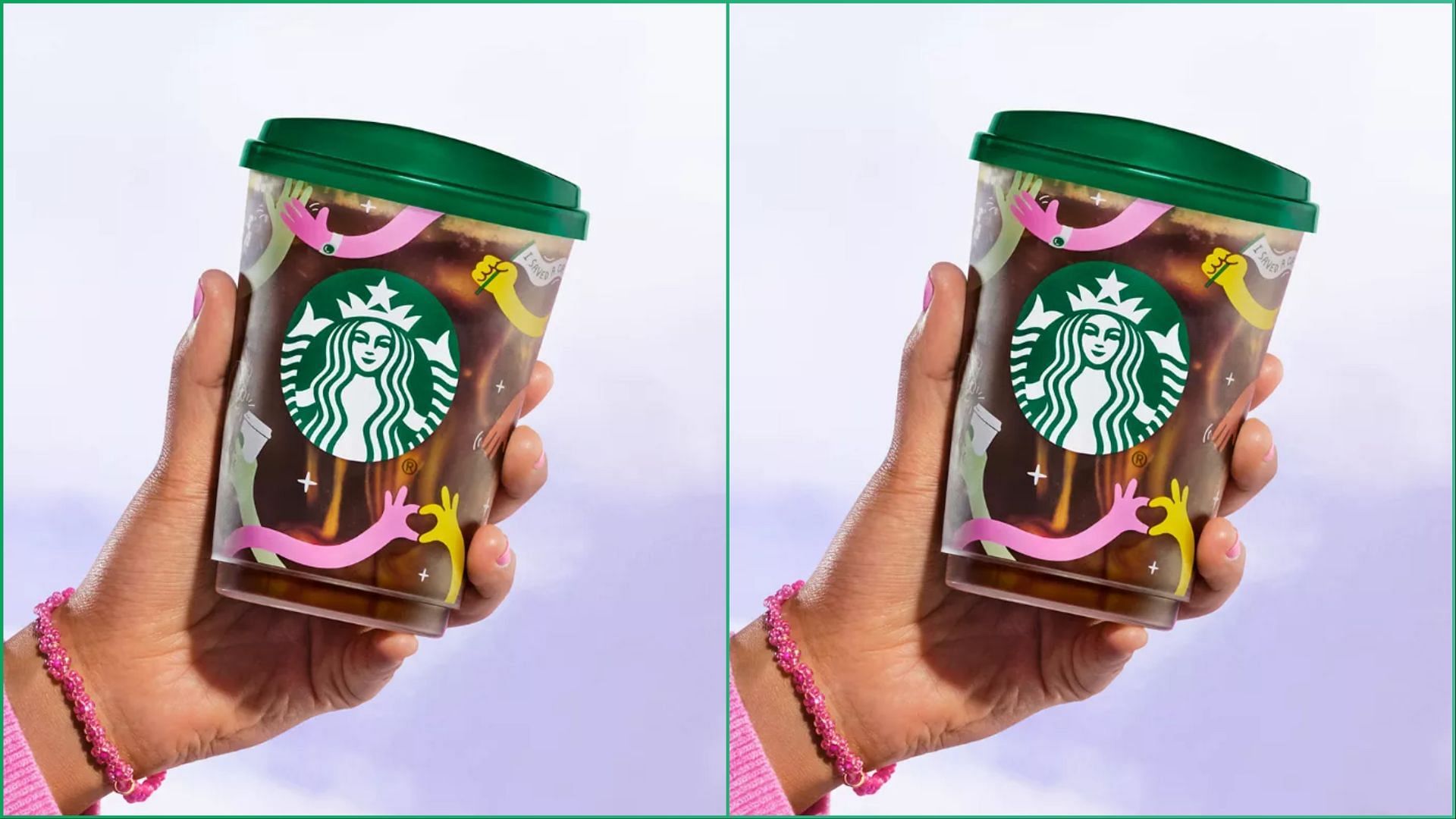 The free reusbale cups are only suitable for chilled or cold drinks (Image via Starbucks)