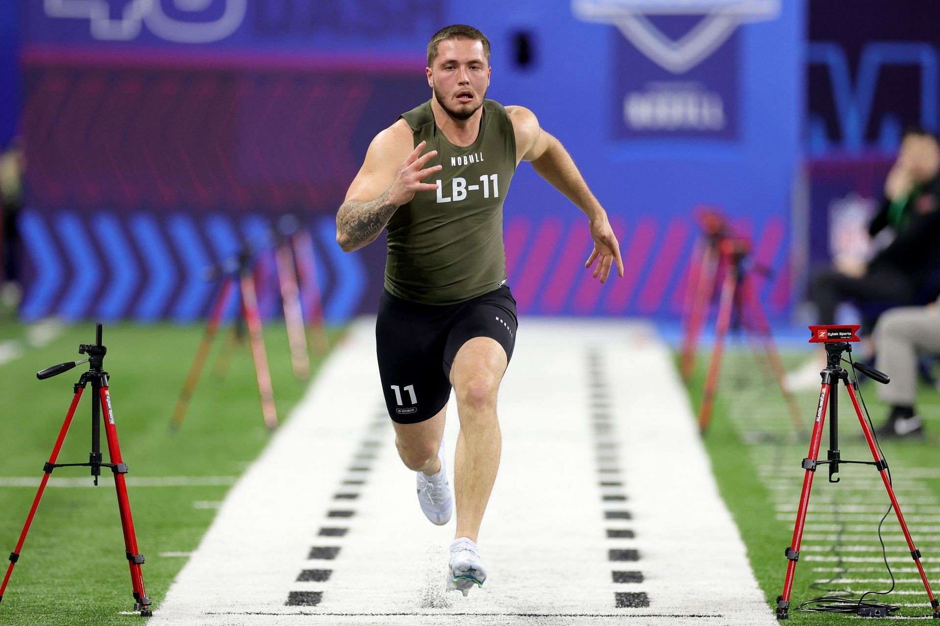 Wisconsin&#039;s Nick Herbig at the 2023 NFL Scouting Combine