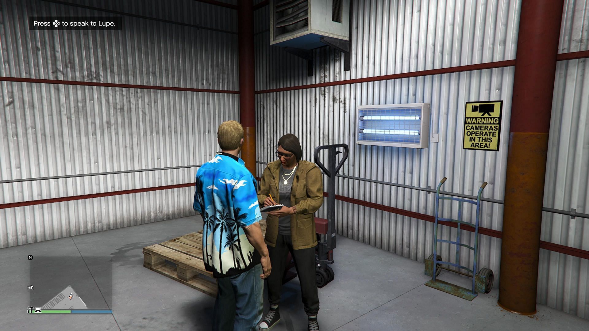 Lupe and other Warehouse workers can get you some goods (Image via Rockstar Games)