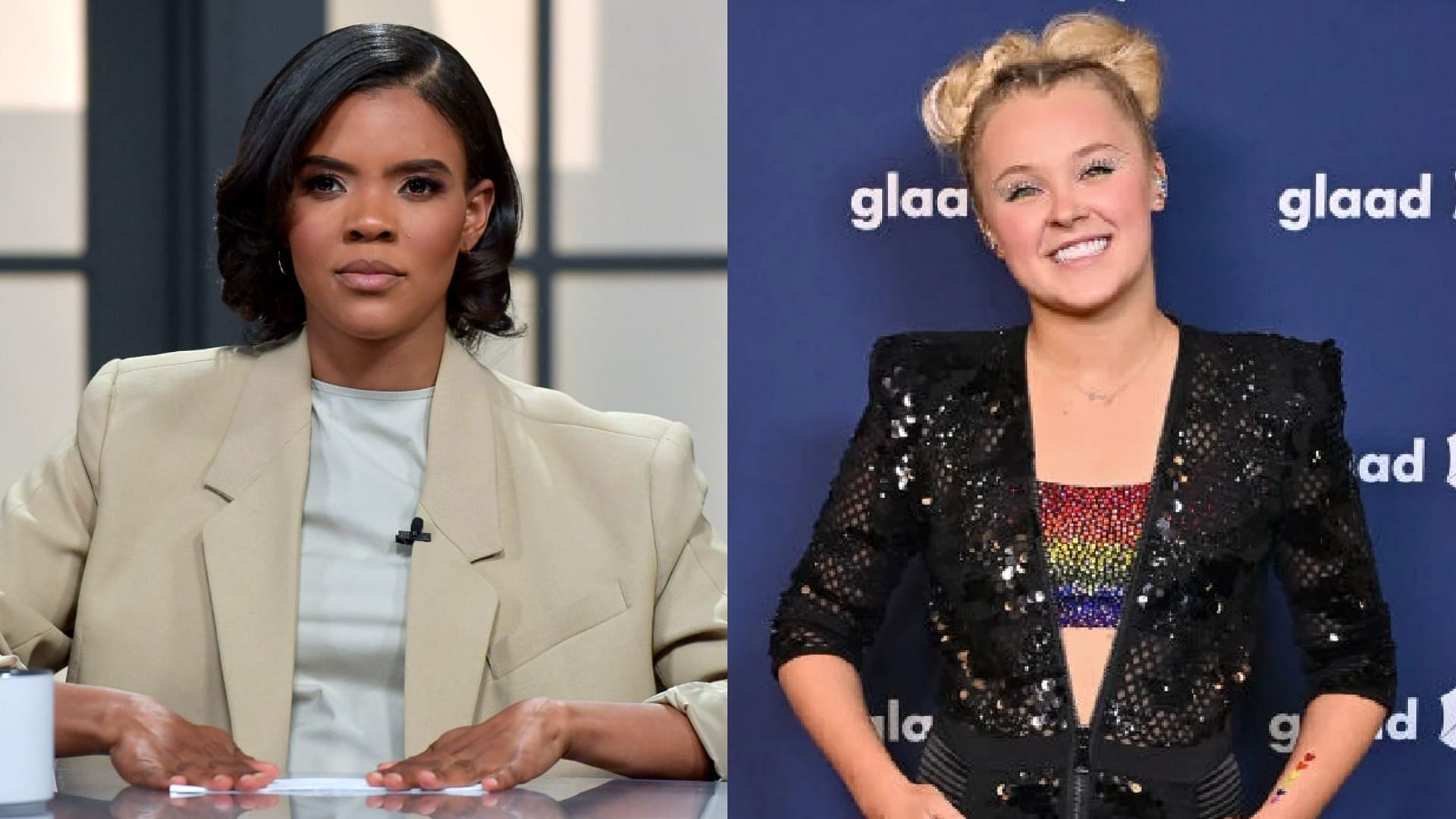 Candace Owens and JoJo Siwa. (Image via Jason Davis/Getty, Stefanie Keenan/Getty)