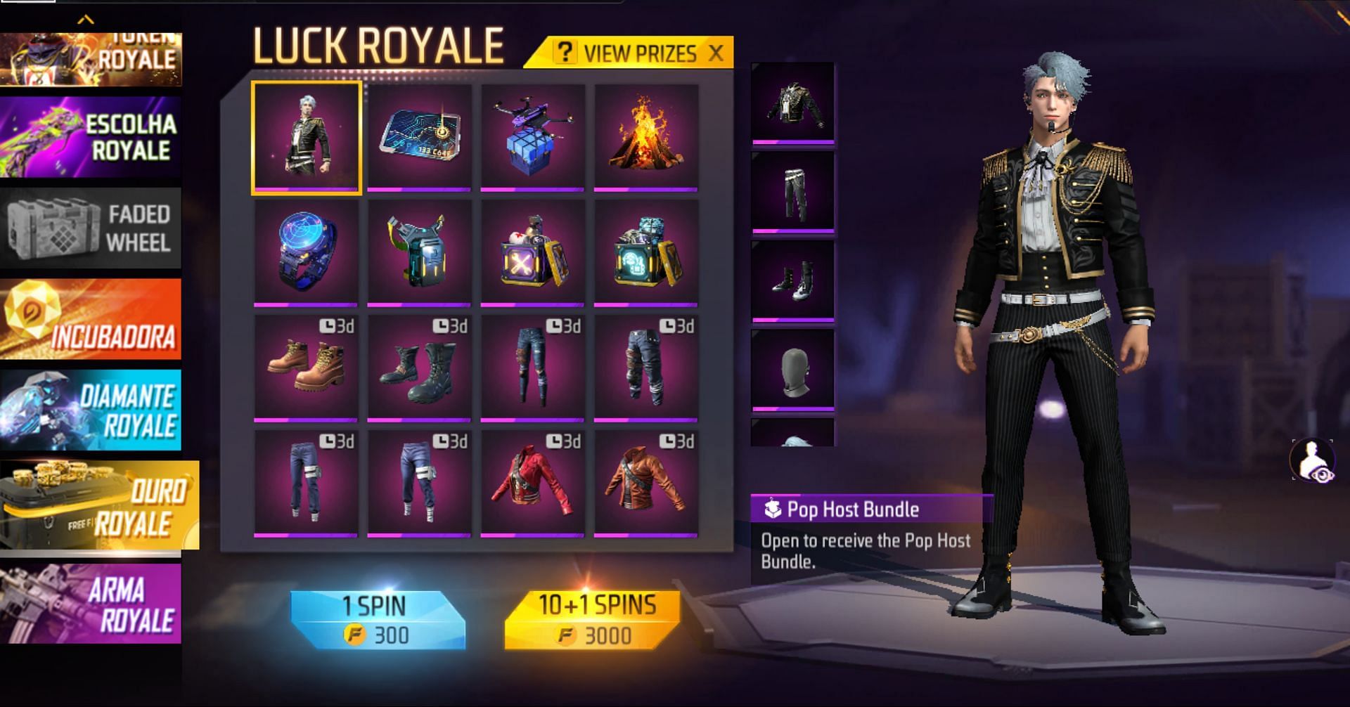 The bundle has already been added to Gold Royale of Brazil server (Image via Garena)