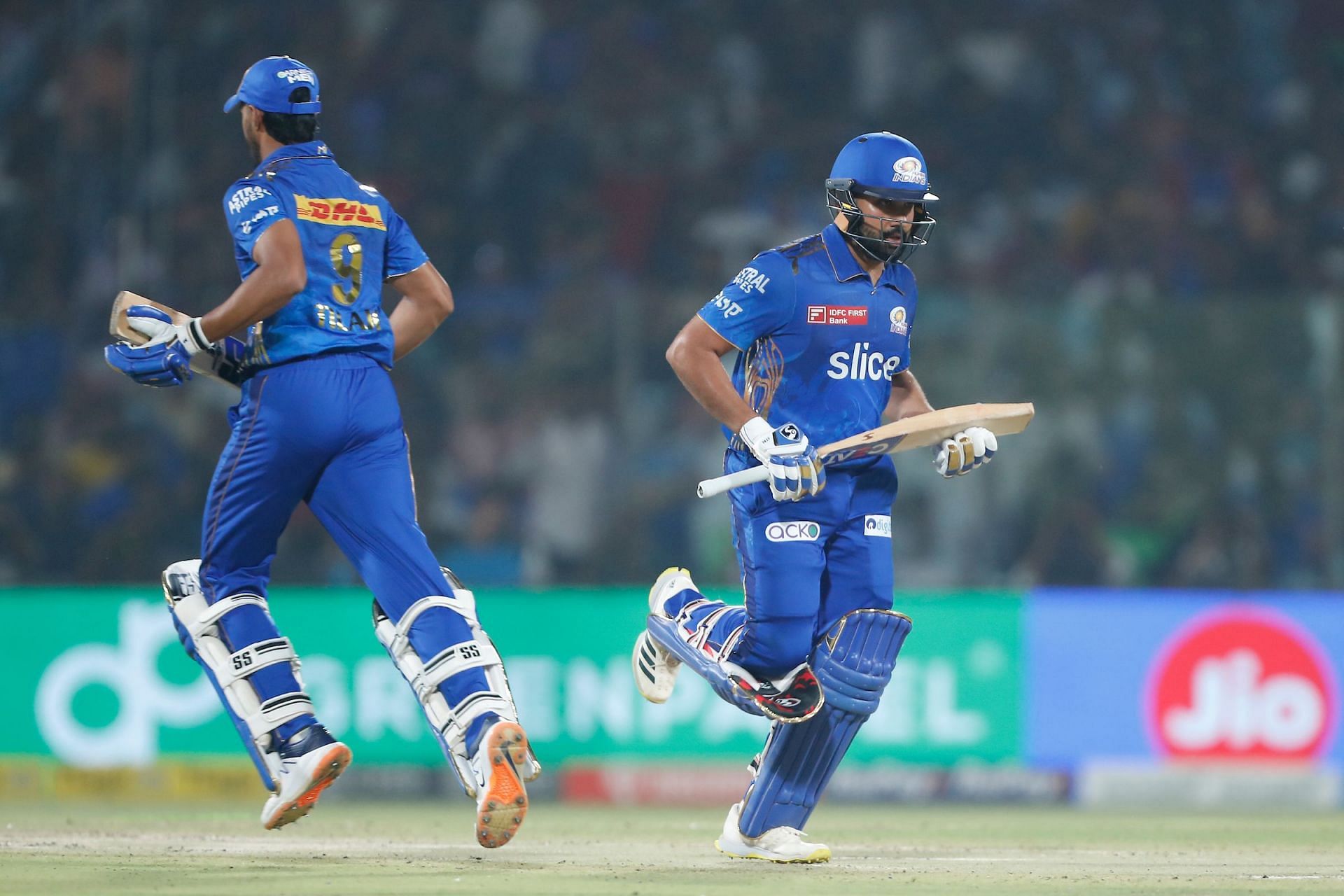 TilakVarma and Rohit Sharma running between the wickets (PC: Twitter/IPL)