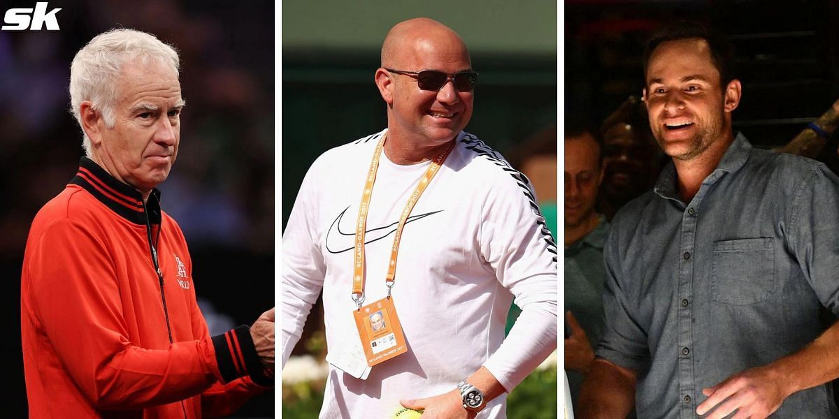 (From L) John McEnroe, Andre Agassi, and Andy Roddick will compete in the inaugural Pickleball Slam.