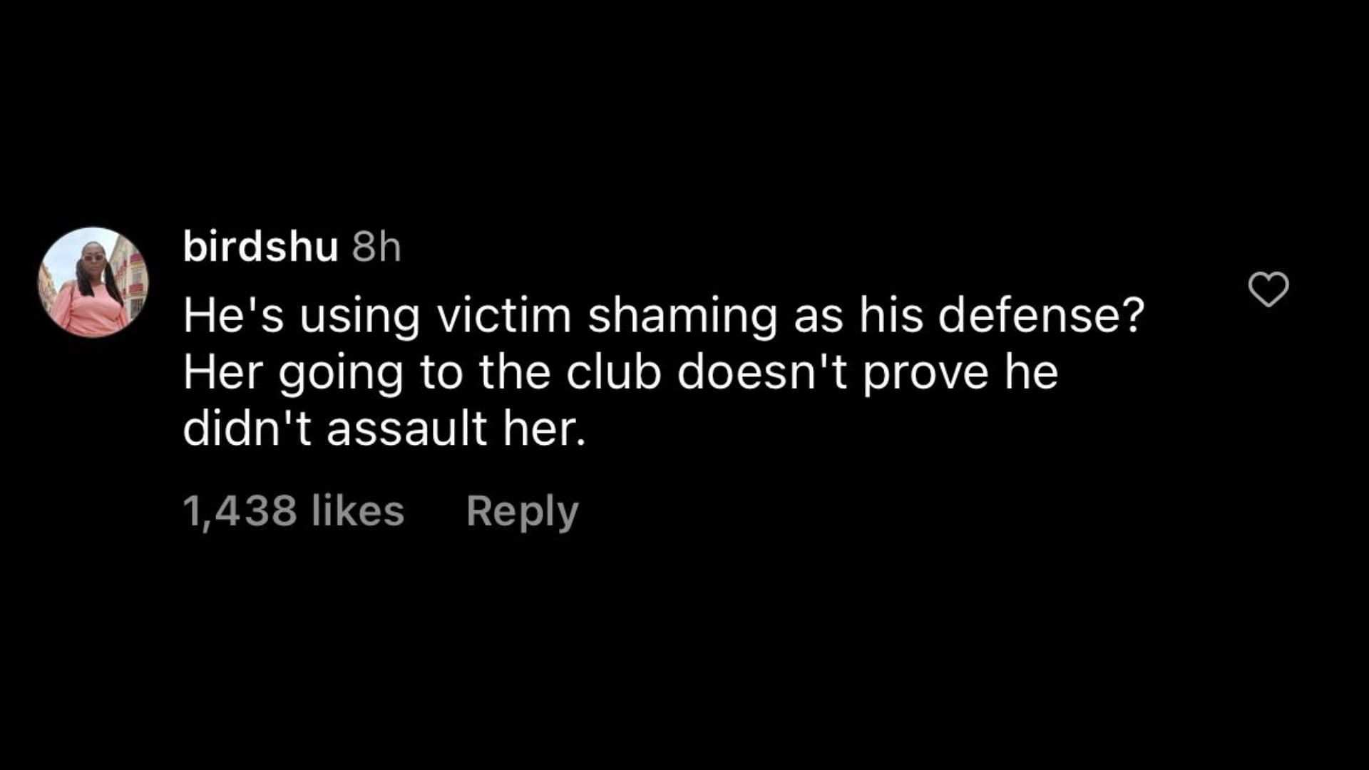 Screenshot of an internet user remarking on Jonathan Majors&#039; new video evidence in the domestic violence case. (Image via @TheShadeRoom/Instagram)