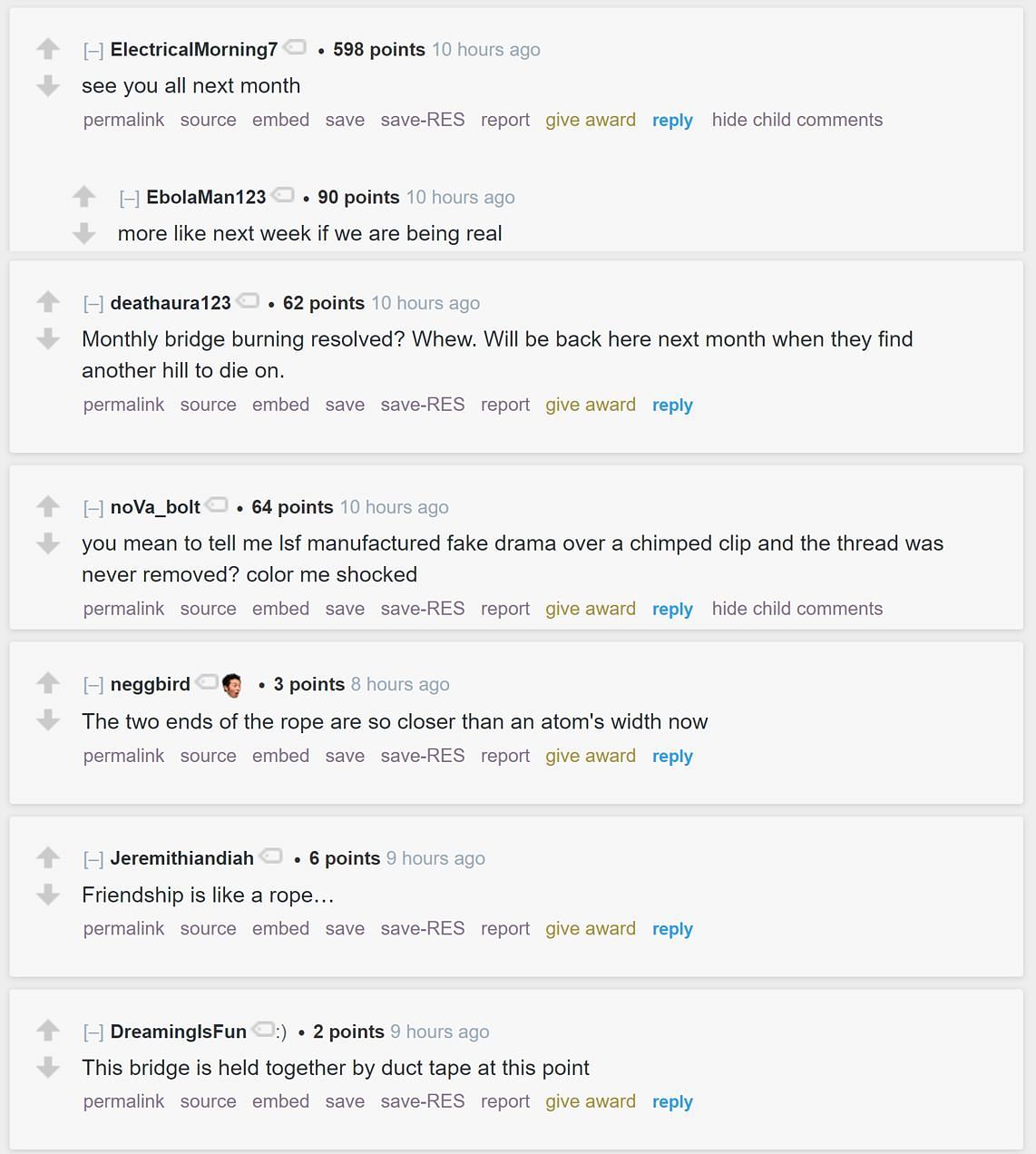 Reddit community sharing their thoughts on the streamer&#039;s address (Image via r/LivestreamFail)