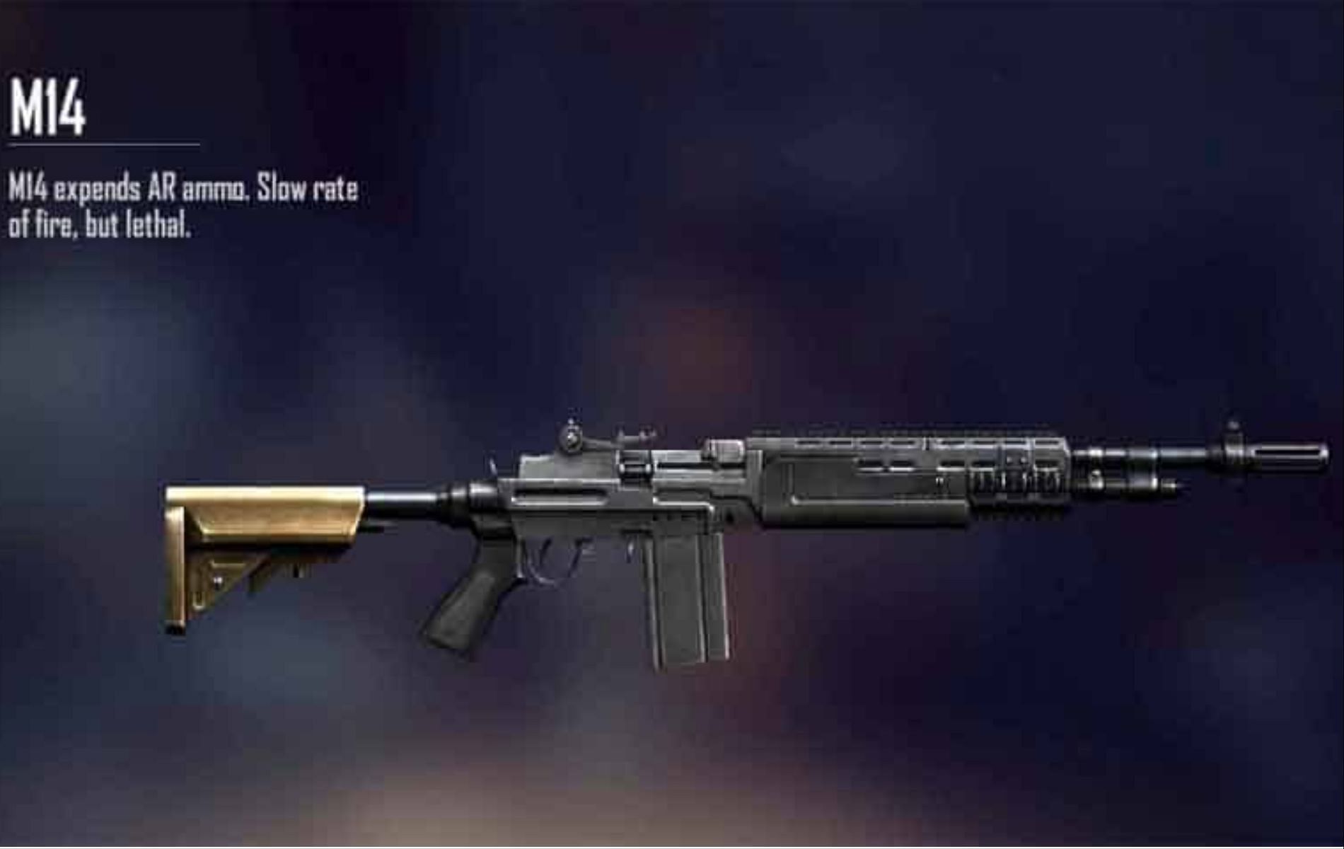 The M14, considered as the best Assault Rifle can take in all attachments (Image via Garena)