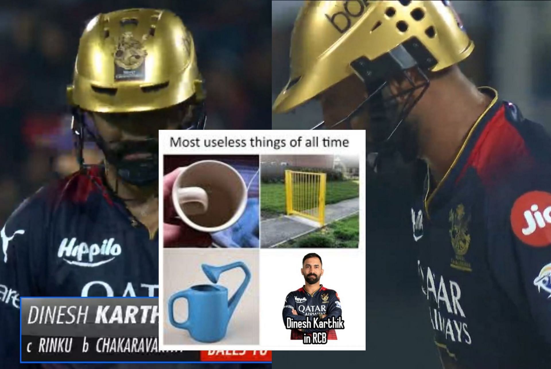Fans troll Dinesh Karthik for failing with bat in IPL 2023.