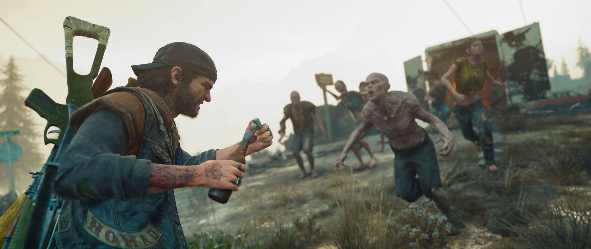 Days Gone features a variety of weapons to defeat zombie hordes (Image via Bend Studio)