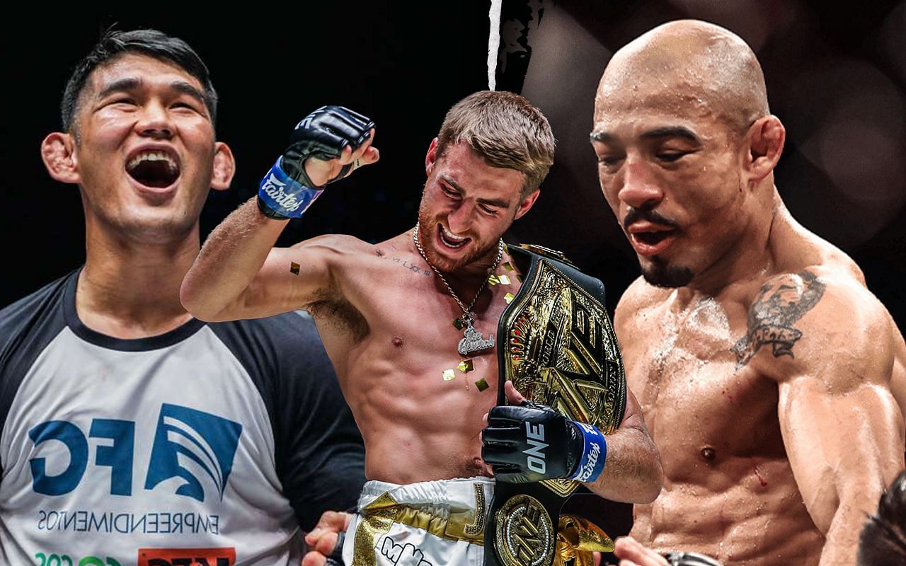Jonathan Haggerty (Center) got praise from Aung La N Sang (Left) and Jose Aldo (Right)