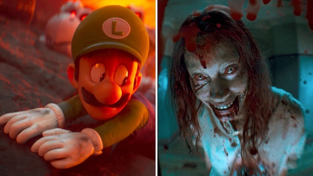 Super Mario and Evil Dead Rise (Image via Universal and Warner Bros.)