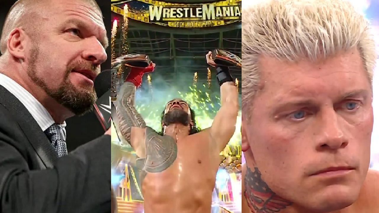 Triple H, Roman Reigns, and Cody Rhodes