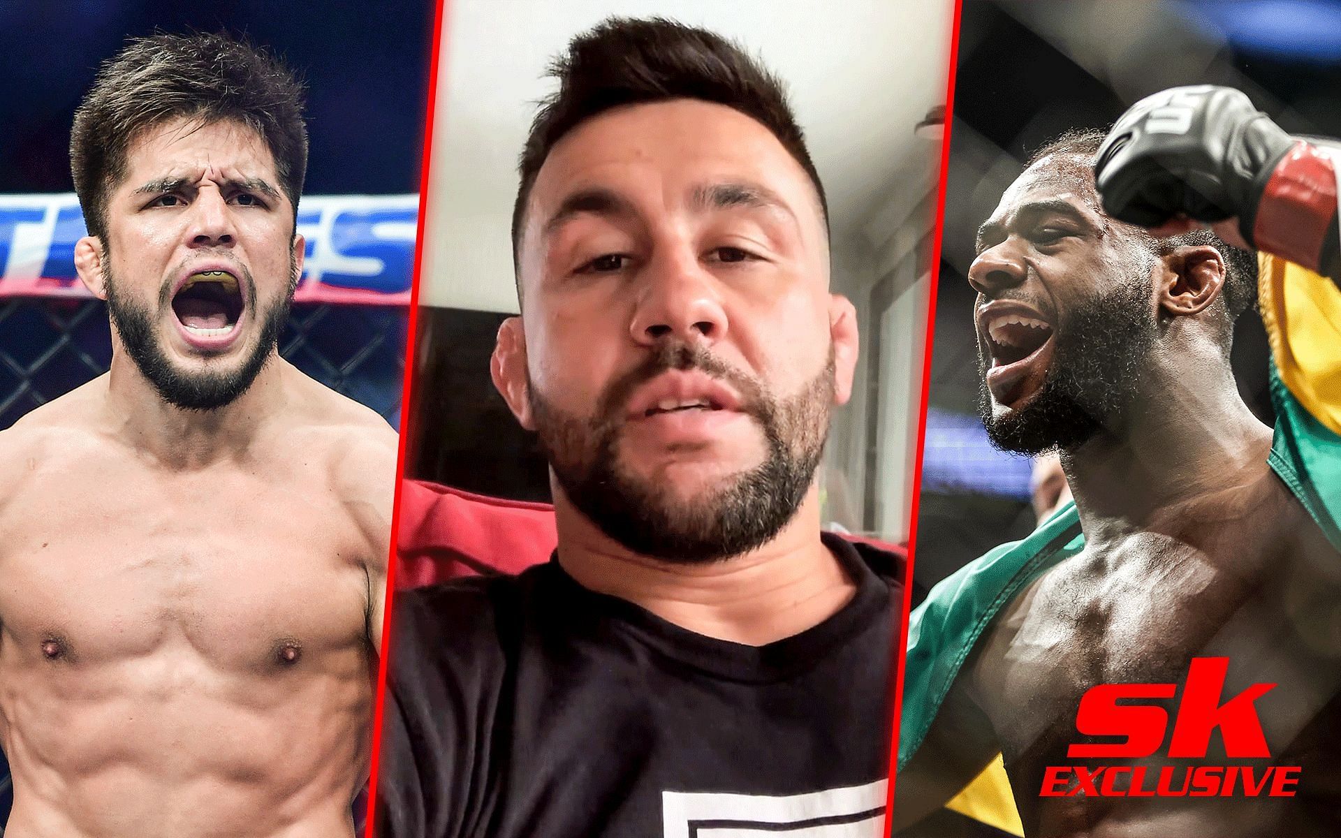 Henry Cejudo (left), Pedro Munoz (centre), and Aljamain Sterling (right). [Images courtesy: centre image from Instagram @pedromunhozmma and the rest from Getty Images]