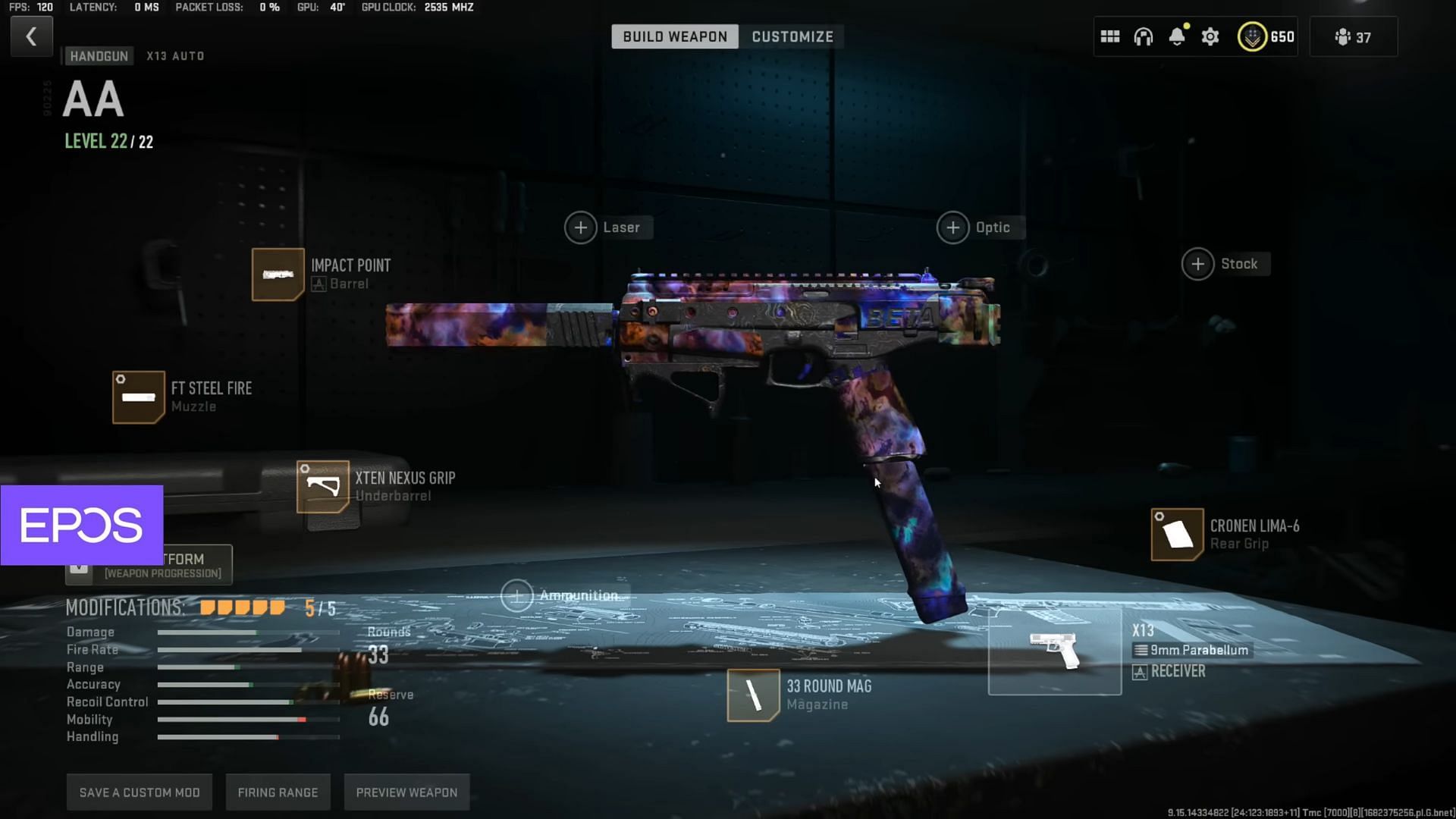 Metaphor&#039;s X13 Auto SMG loadout for Warzone 2 Season 3 (Image via Activision and YouTube/Metaphor)