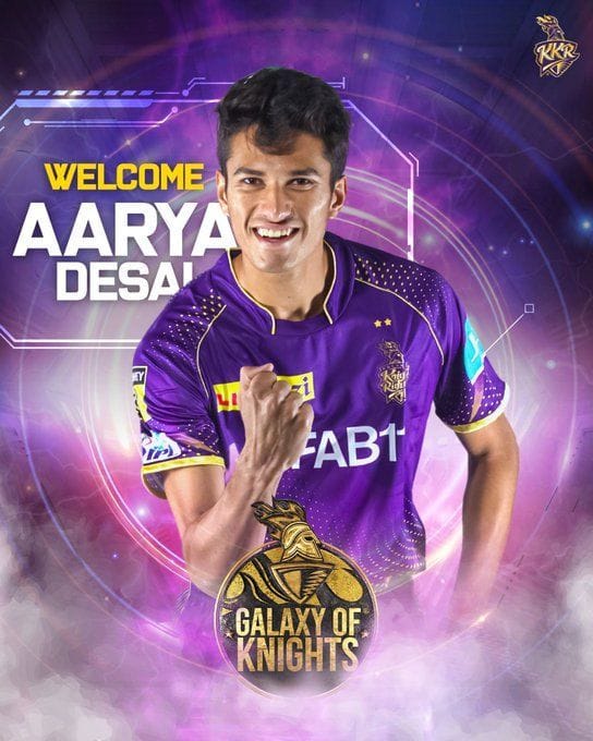 Who is Aarya Desai, the player signed by KKR for the remainder of IPL 2023?