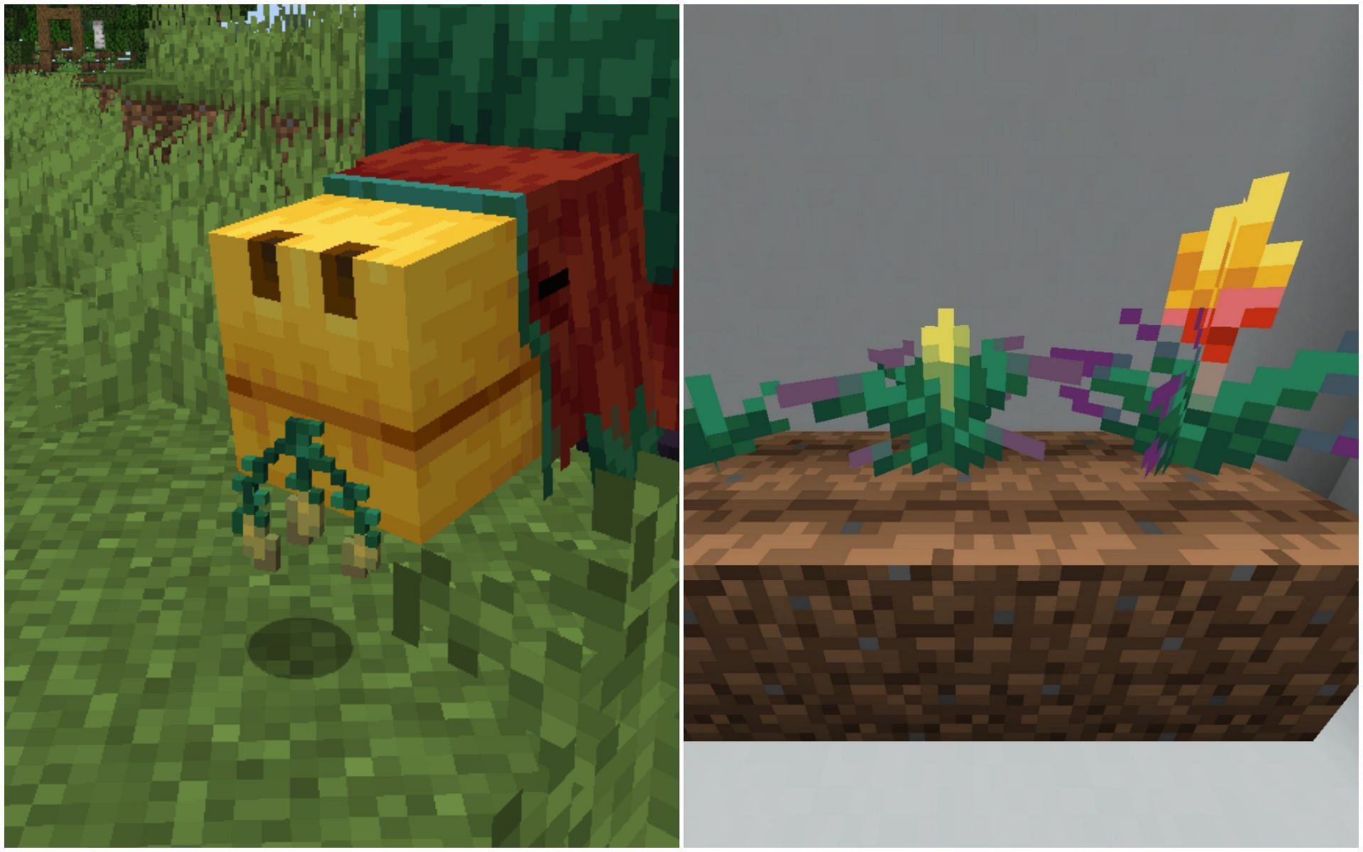 Torchflower are brand new flowers coming soon in the Minecraft 1.20 Trails and Tales update (Image via Sportskeeda)