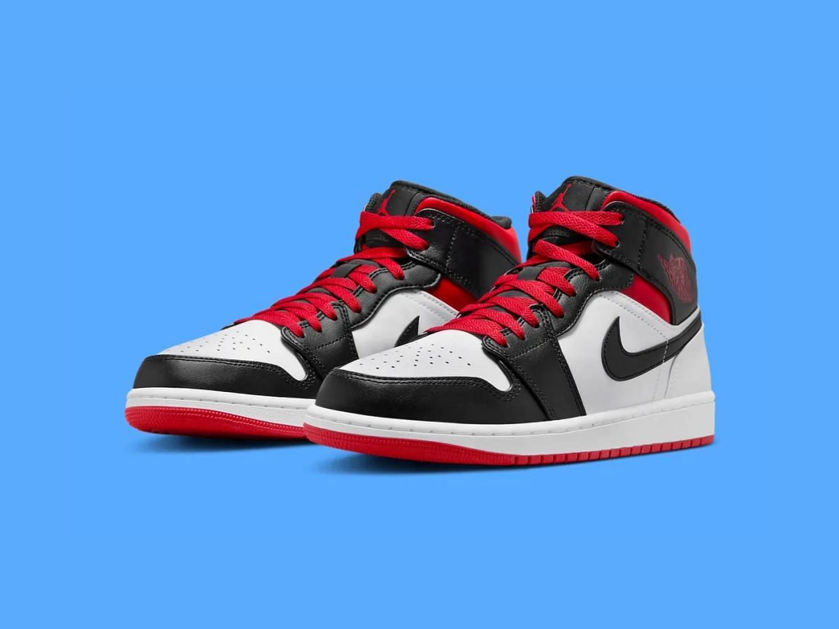 Nike Air Jordan 1 Mid &quot;White Red Black&quot; sneakers (Image via Nike)