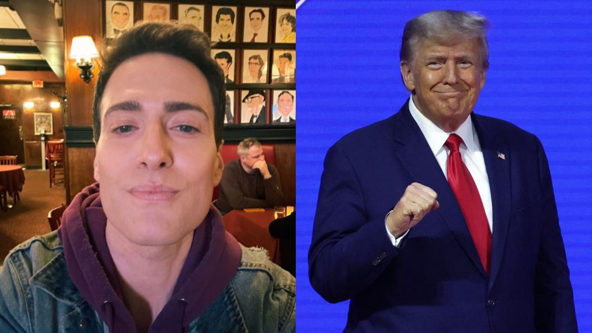 Randy Rainbow and Donald Trump. (Photo via randyrainbow/Instagram, Getty Images)