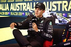 "Oh bugger": George Russell was abruptly interrupted during his interview due to a huge car fire in the pitlane