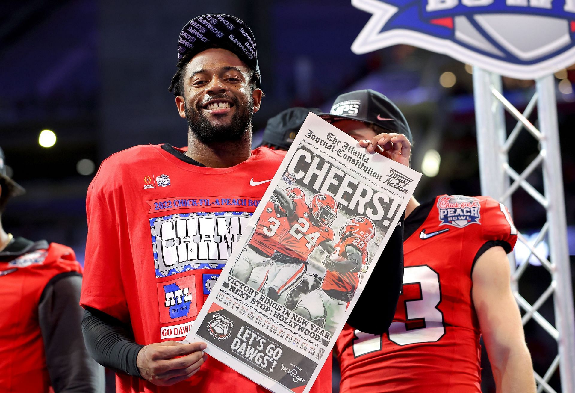 Chris Smith #29 of the Georgia Bulldogs celebrates after the victory over the Ohio State Buckeyes