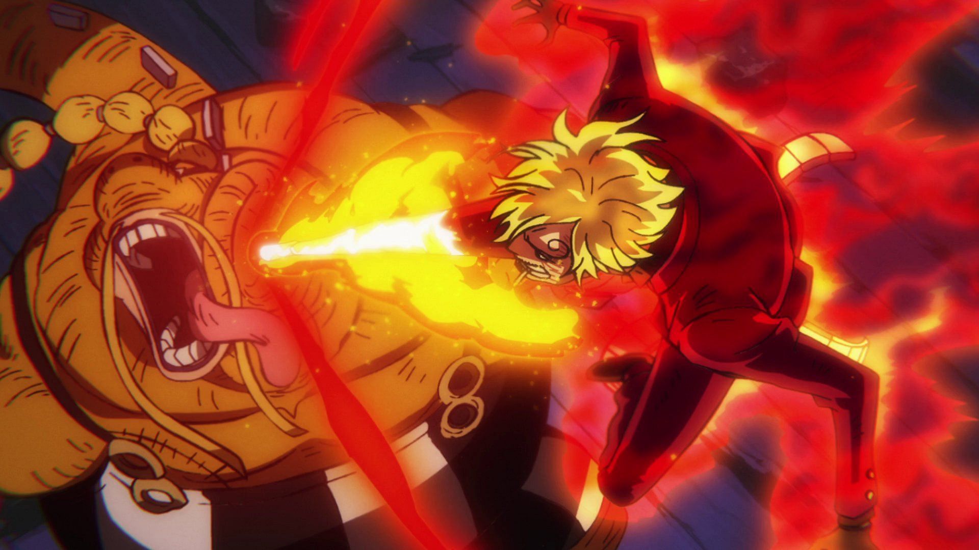 Sanji using Hell Memories on Queen (Image via Toei Animation)