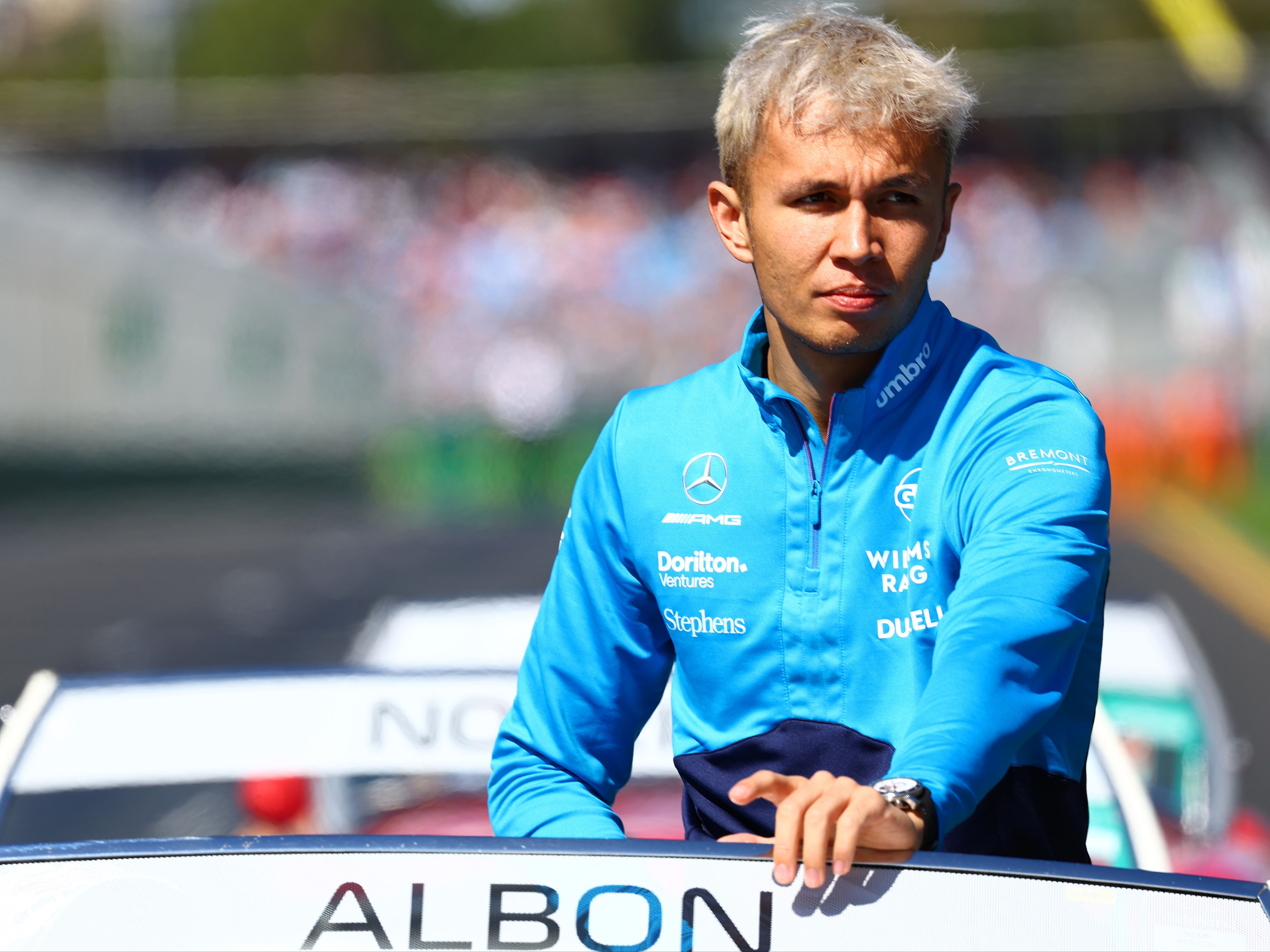 Alexander Albon looks on from the drivers parade prior to the 2023 F1 Australian Grand Prix (Photo by Mark Thompson/Getty Images)