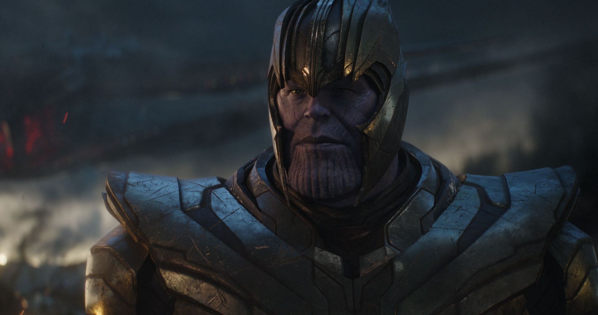 Josh Brolin as Thanos, looking imposing and intimidating with his purple skin and glowing eyes (Image via Marvel Studios)