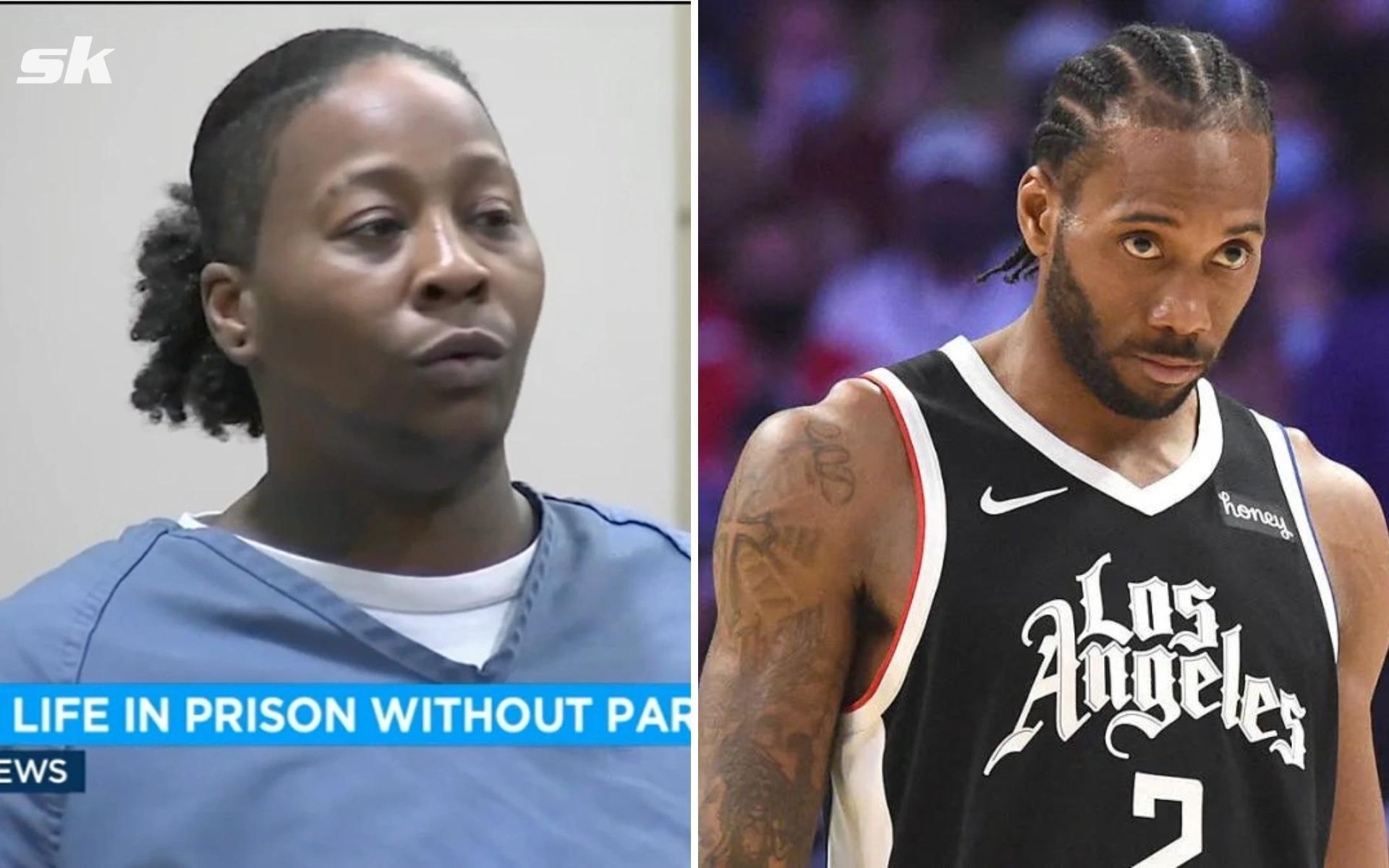 Kimesha Williams [L] and Kawhi Leonard [R]