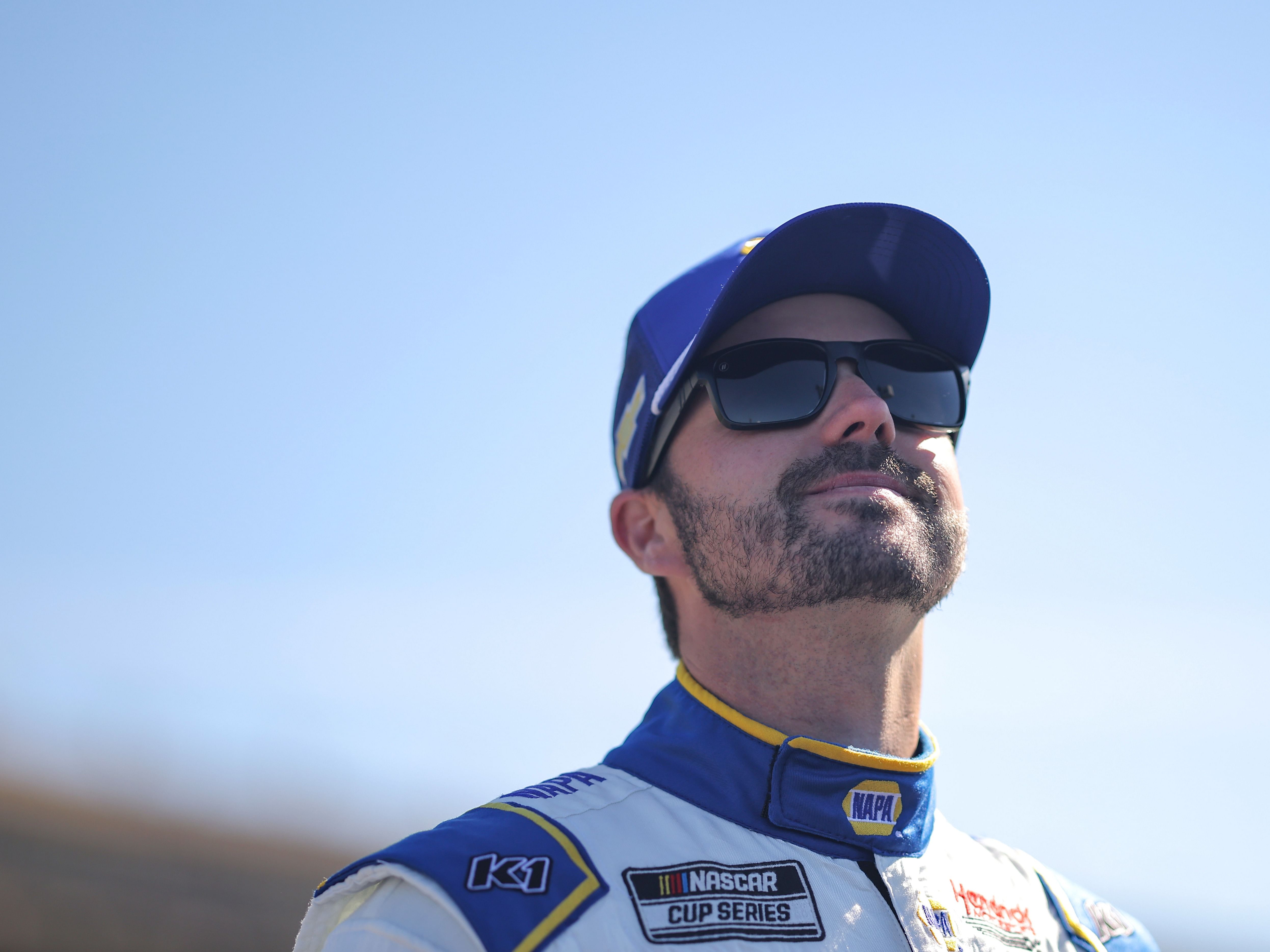 Josh Berry, driver of the #9 NAPA Auto Parts Chevrolet, looks on during qualifying for the NASCAR Cup Series Ambetter Health 400 at Atlanta Motor Speedway on March 18, 2023 in Hampton, Georgia. (Photo by Jonathan Bachman/Getty Images)