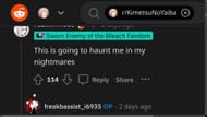 Fan blames the cosplayer for the potential nightmares (Image via Reddit thread r/KimetsuNoYaiba)