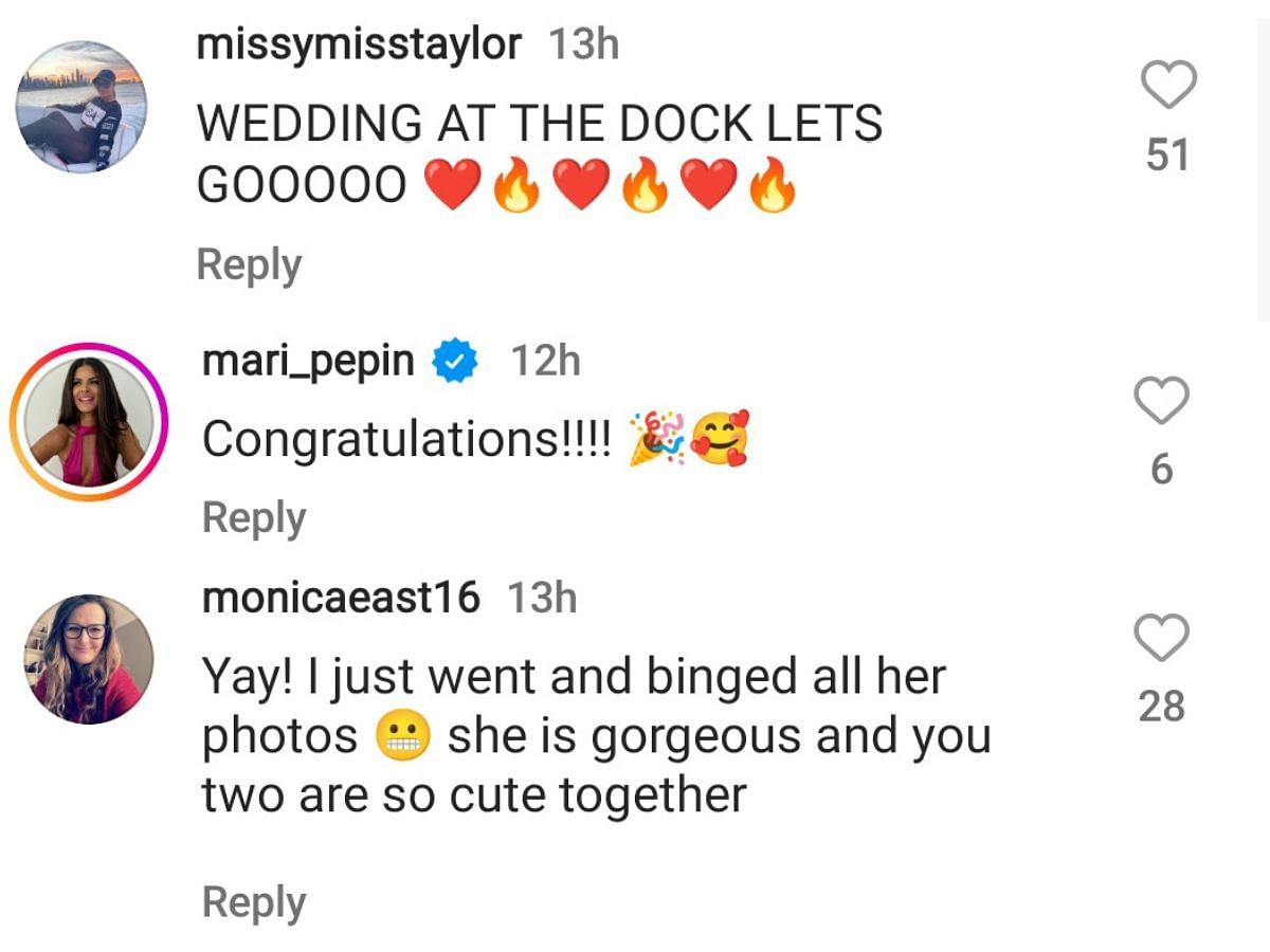 Fan react to Tania Deleanos and Kyle Abrams getting engaged (Image via Instagram)