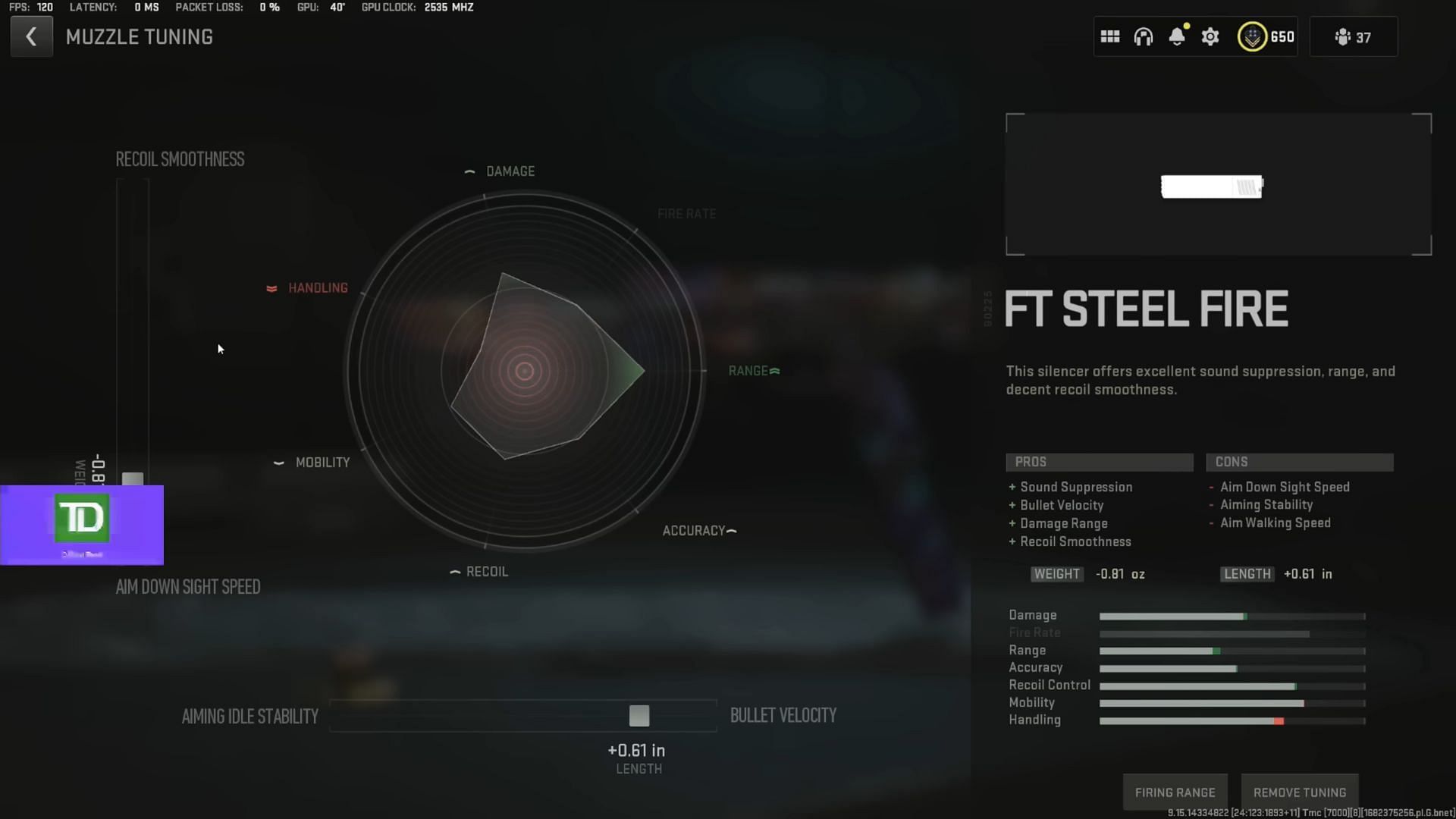 Tuning for FT Steel Fire (Image via Activision and YouTube/Metaphor)