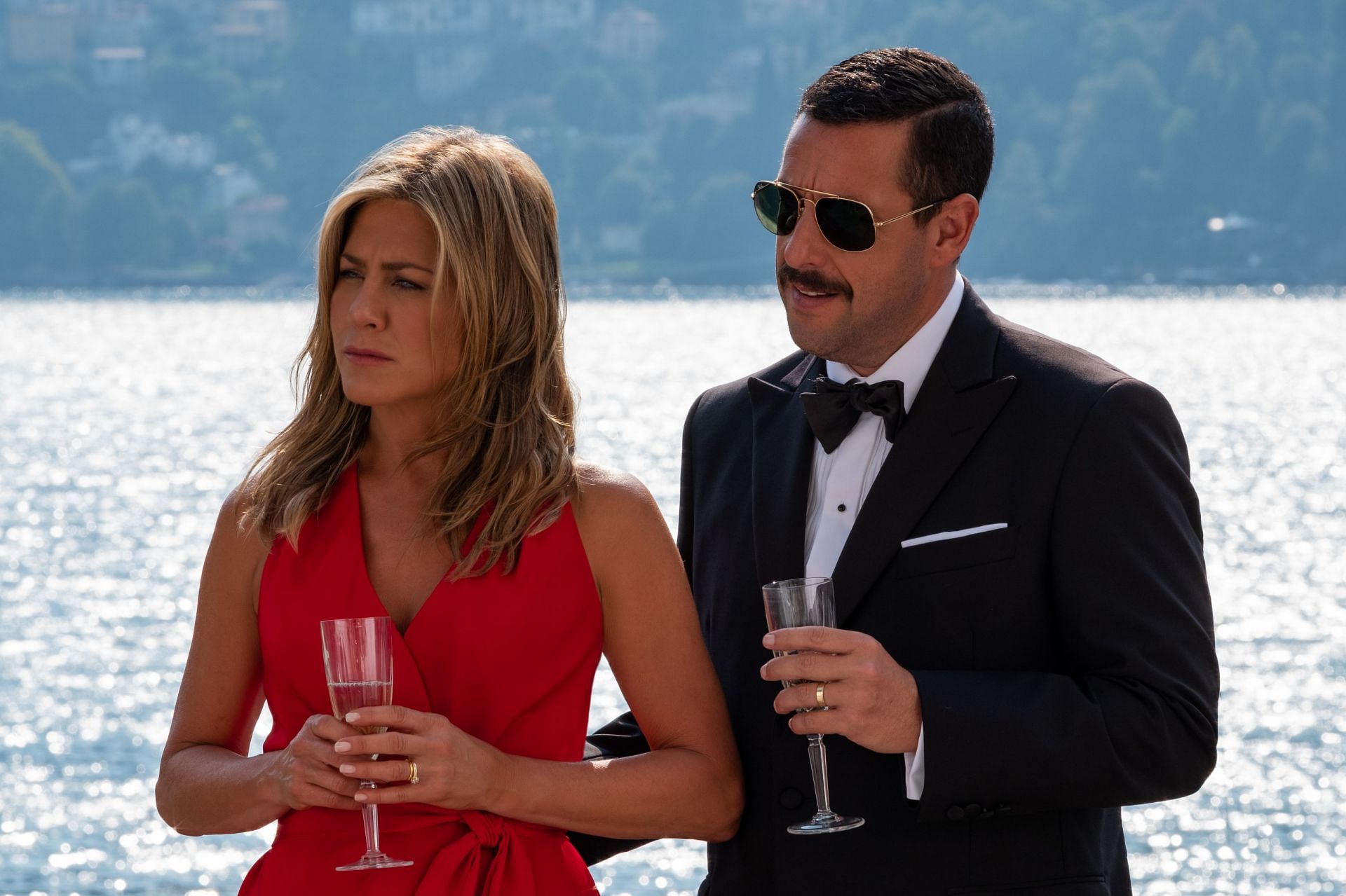Get ready to solve another thrilling murder mystery with Adam Sandler and Jennifer Aniston in the highly-anticipated sequel, Murder Mystery 2 (Image via Netflix)