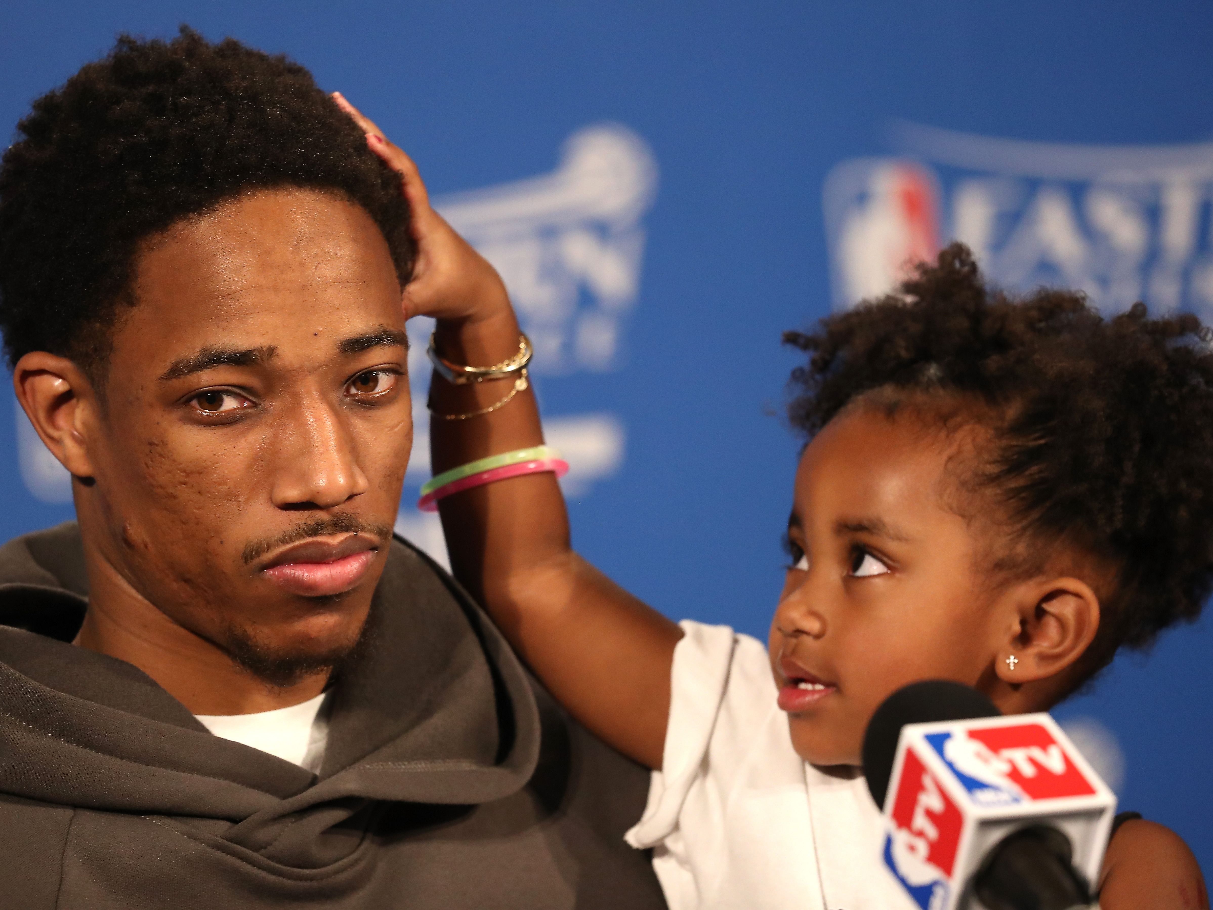 DeMar DeRozan with his eldest daughter Diar DeRozan.