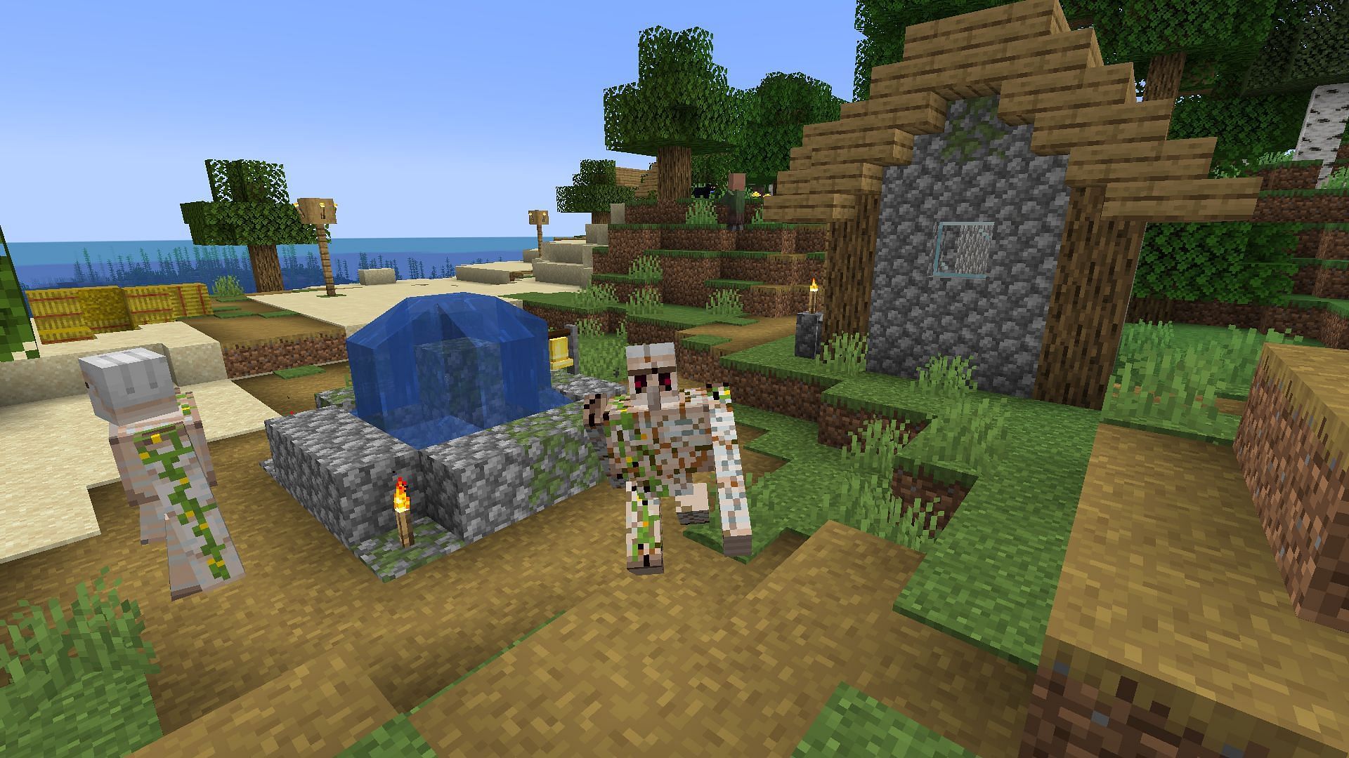 The player morphed into an iron golem (Image via Mojang)