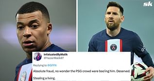 "No wonder the PSG crowd were booing him," "Stealing a living" - Lionel Messi and Kylian Mbappe get ripped apart on Twitter after PSG 0-1 Lyon