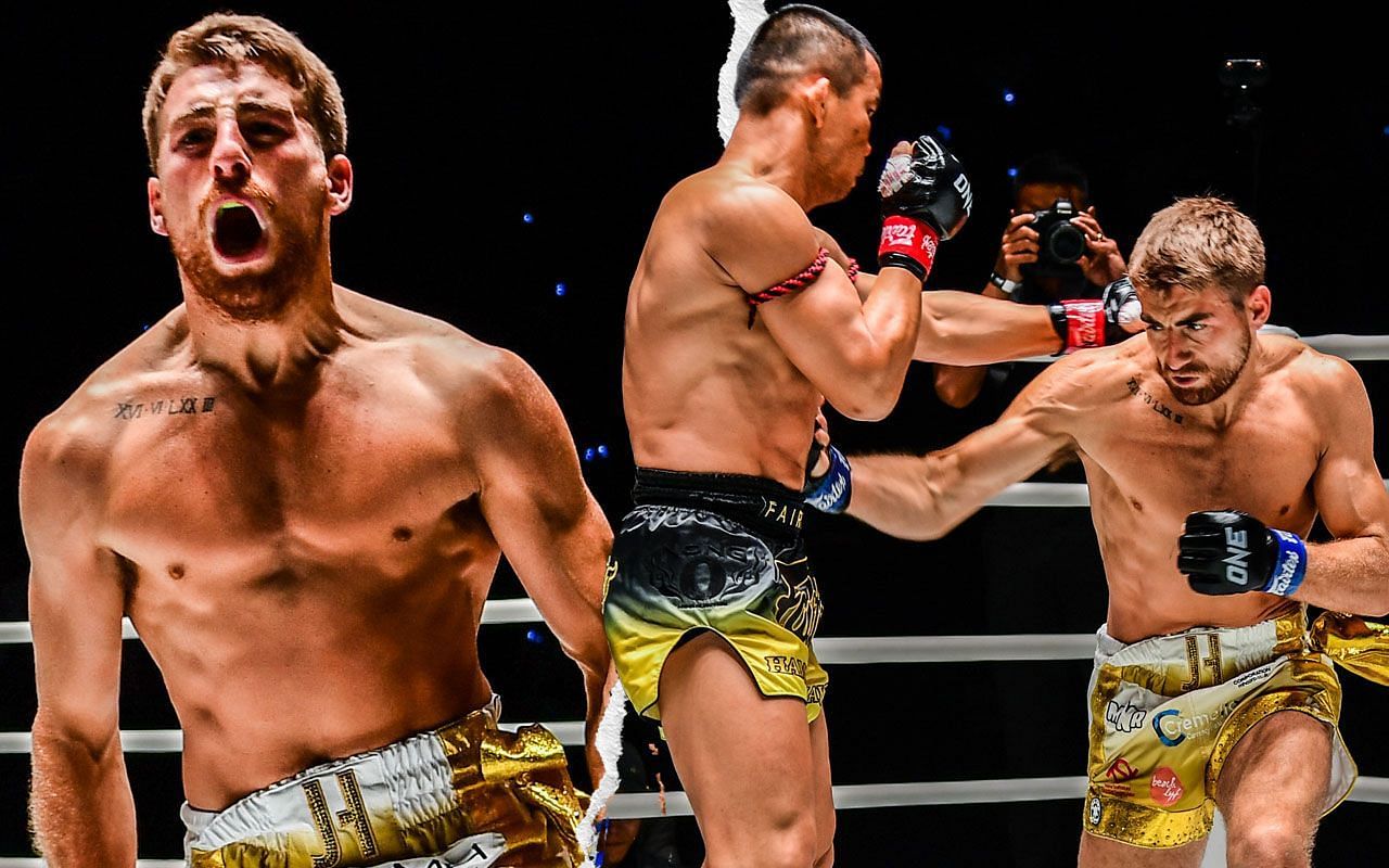 Jonathan Haggerty (R) and Nong-O (L) | Photo by ONE Championship