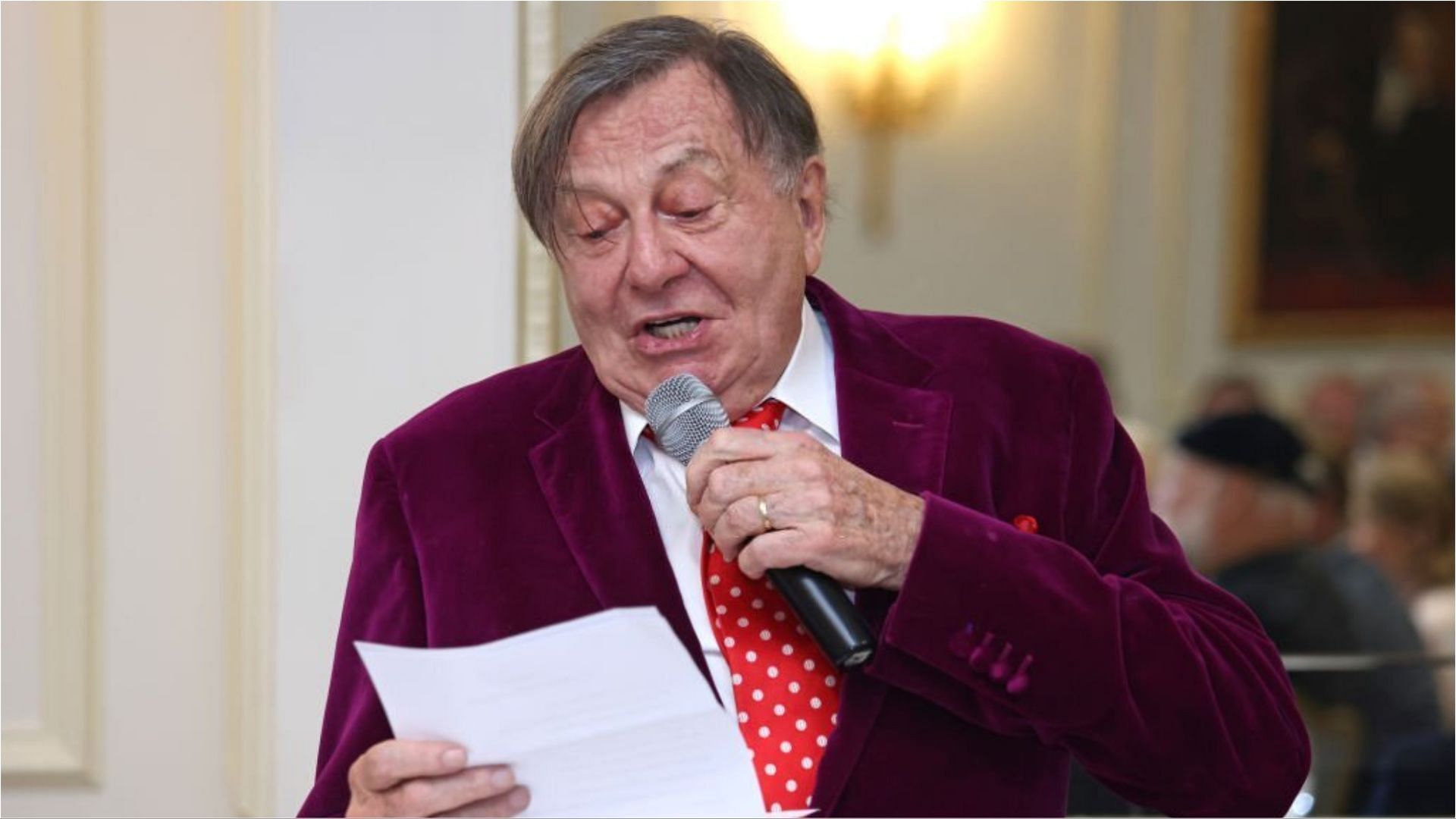 Barry Humphries has been hospitalized due to complications arising from his hip replacement surgery (Image via Chris Jackson - Pool/Getty Images)