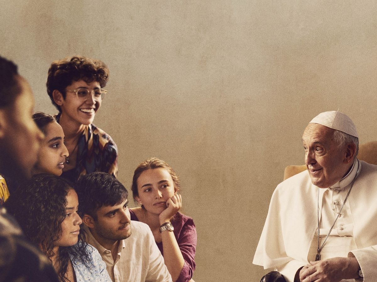 Poster for The Pope Answers (Image Via Disney+ press)