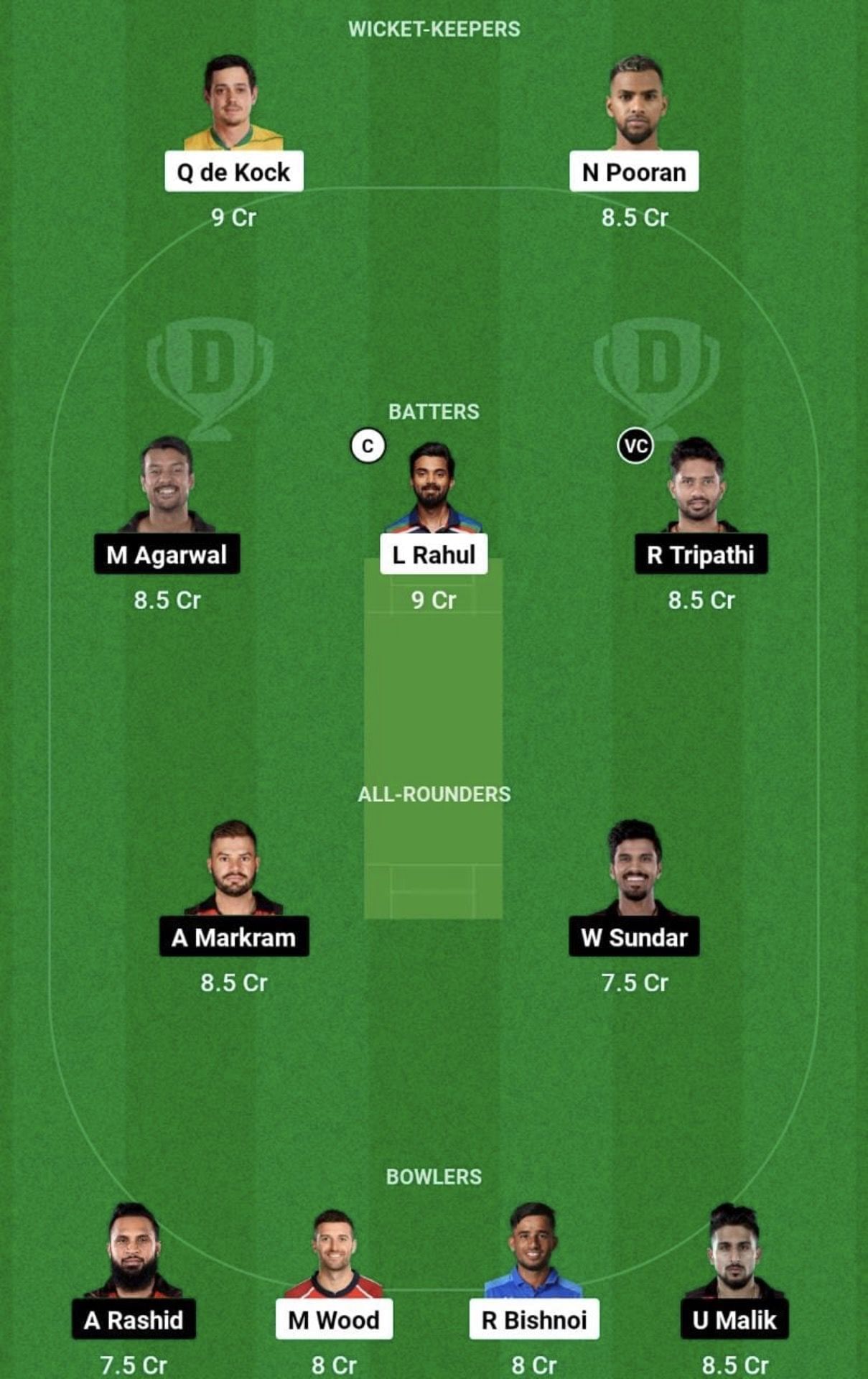 LSG vs SRH Dream11 Prediction Team, Head To Head League