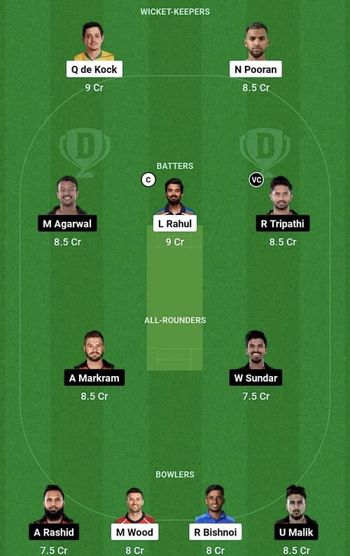 LSG vs SRH Dream11 Prediction Team, Head To Head League