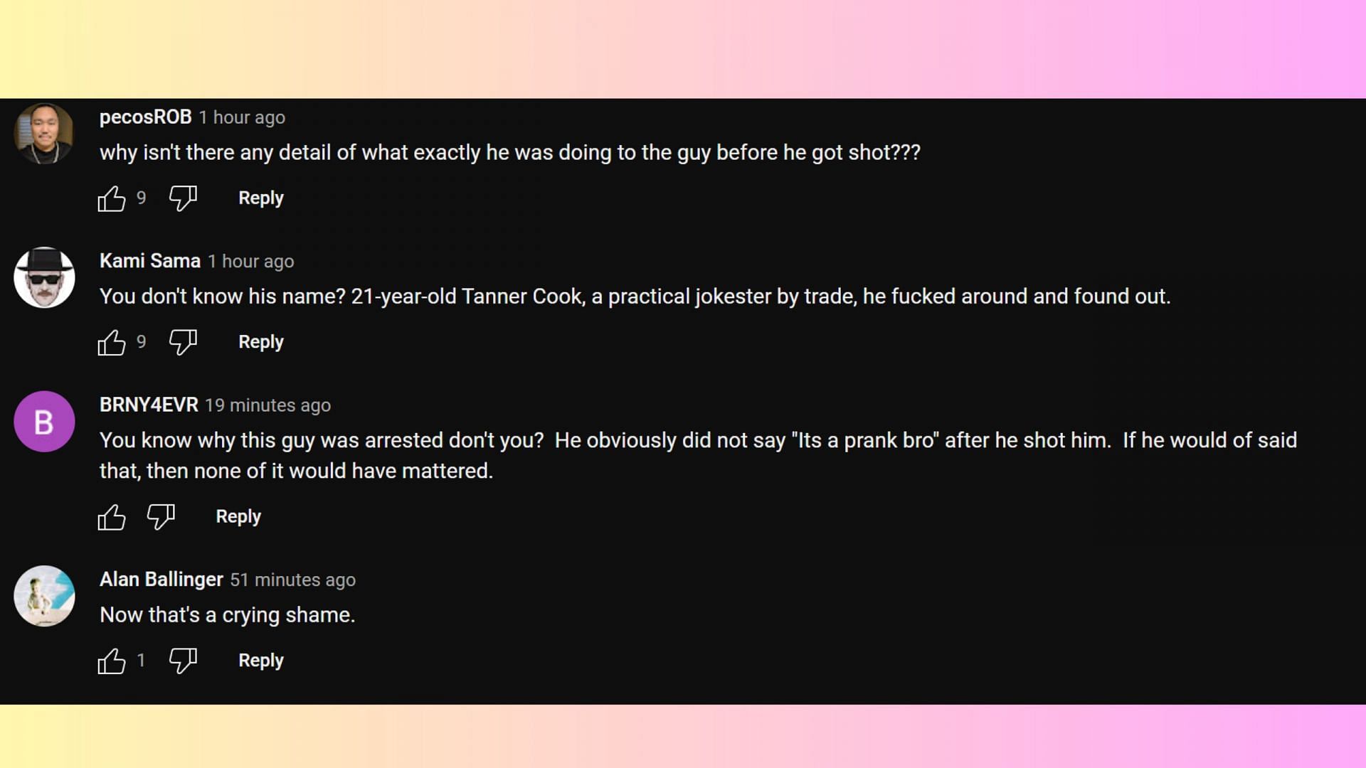 Viewers react to the Dulles Shooting Incident (Image via YouTube)