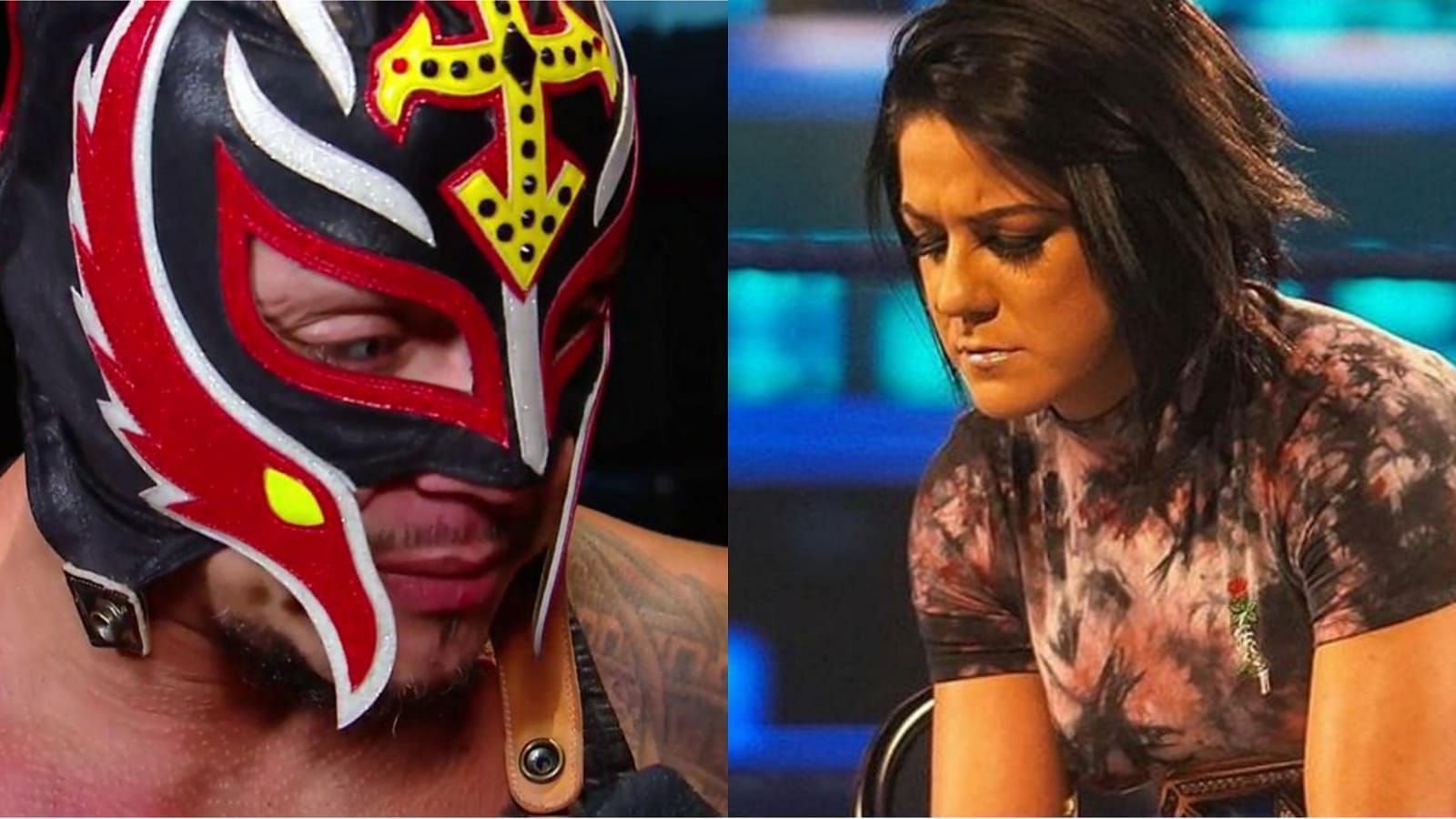 Rey Mysterio (left) and Bayley (right)